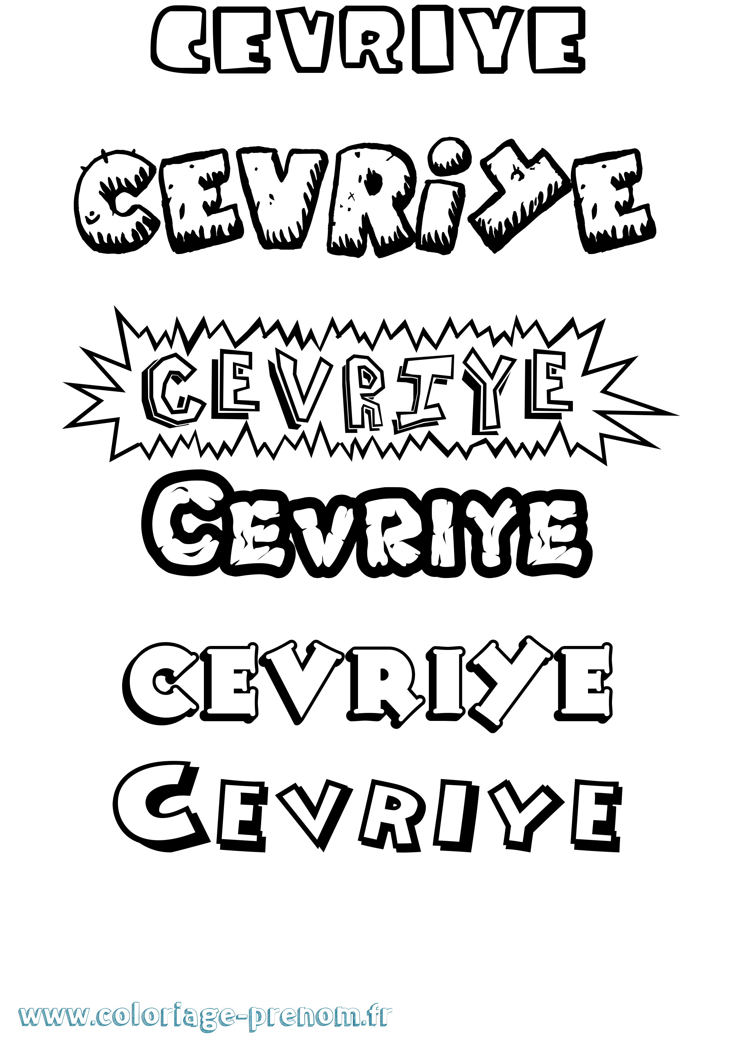 Coloriage Cevriye Dessin Animé Coloriage prénom Cevriye Dessin Animé