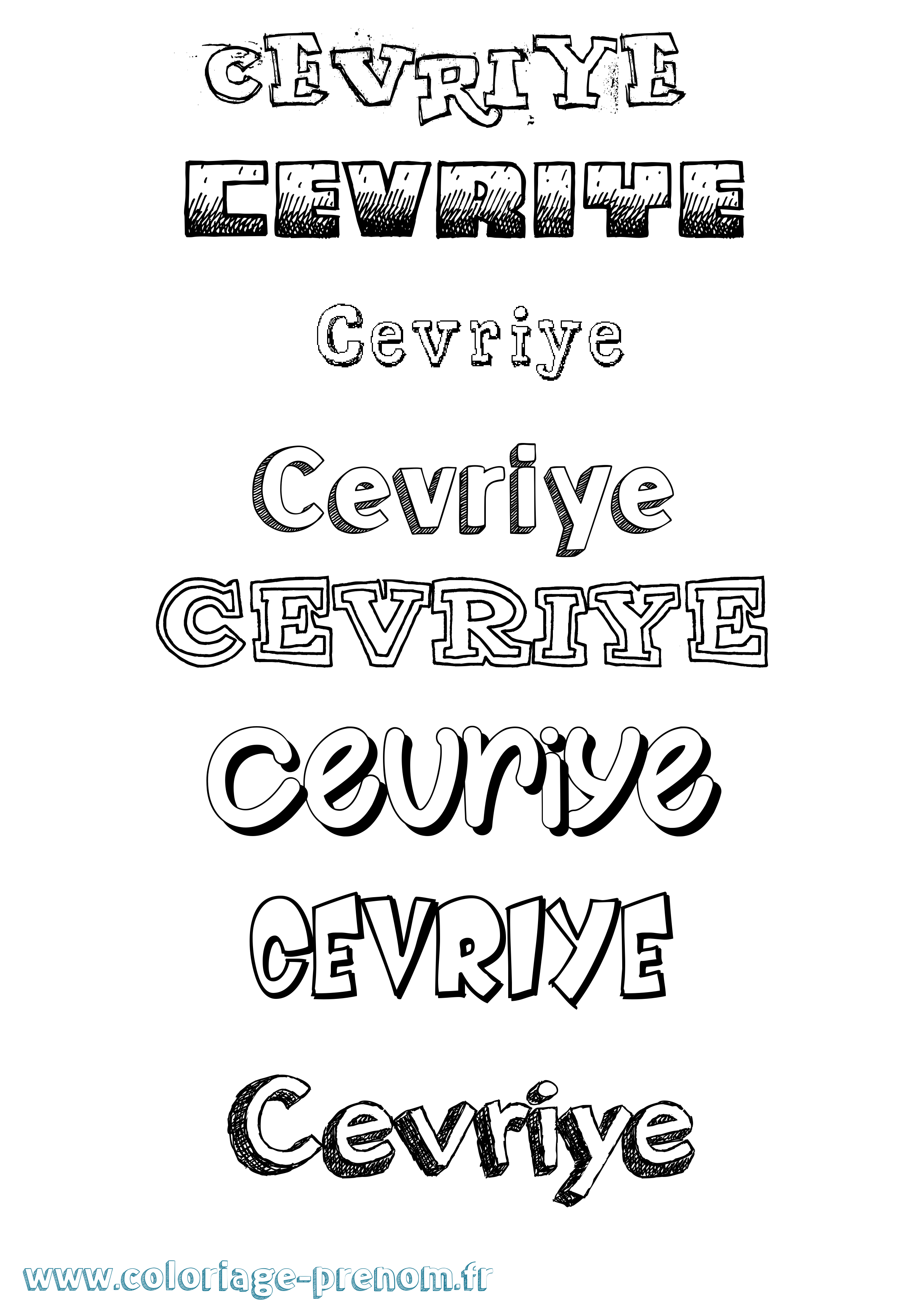 Coloriage Cevriye Dessiné Coloriage prénom Cevriye Dessiné