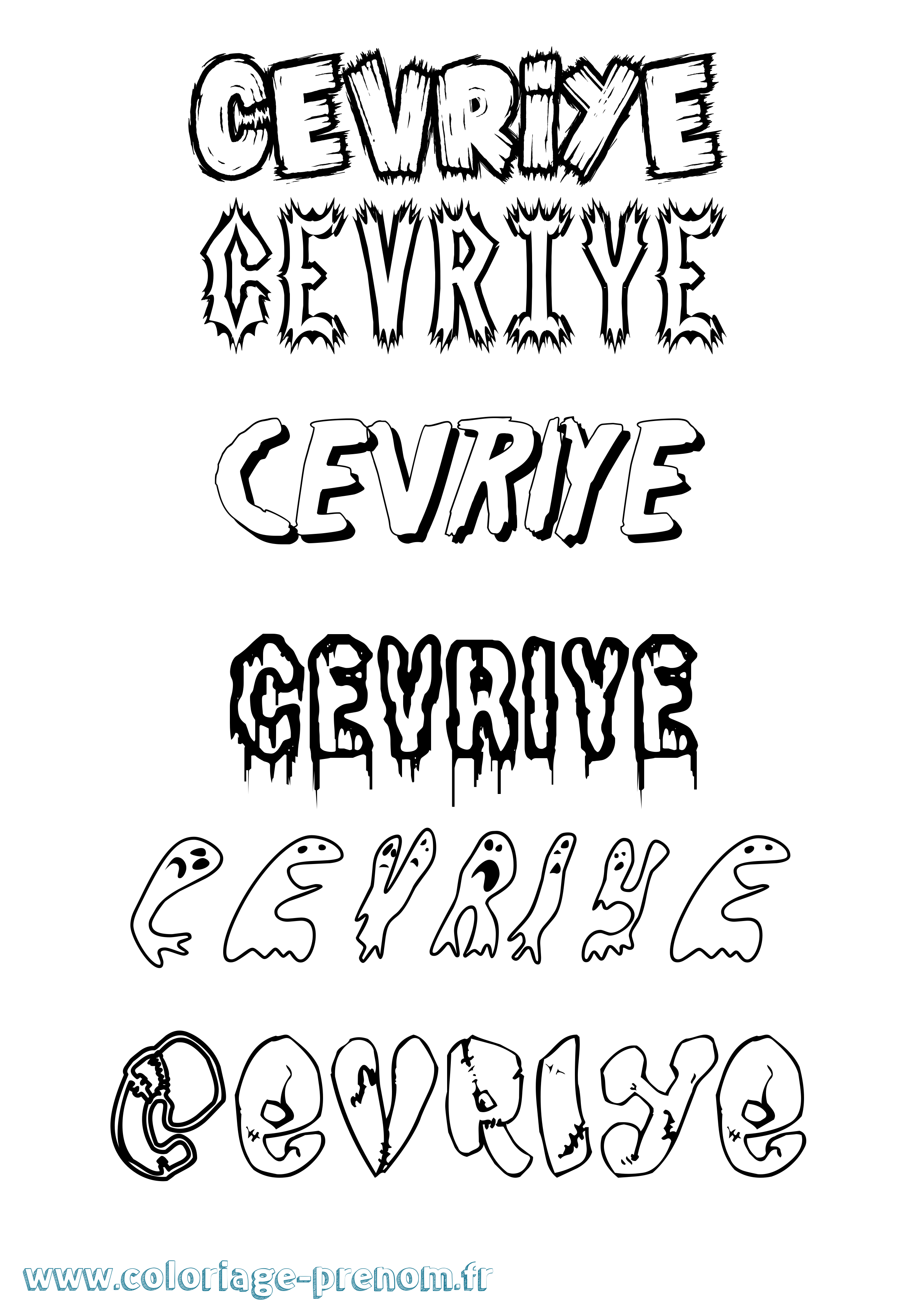 Coloriage Cevriye Frisson Coloriage prénom Cevriye Frisson