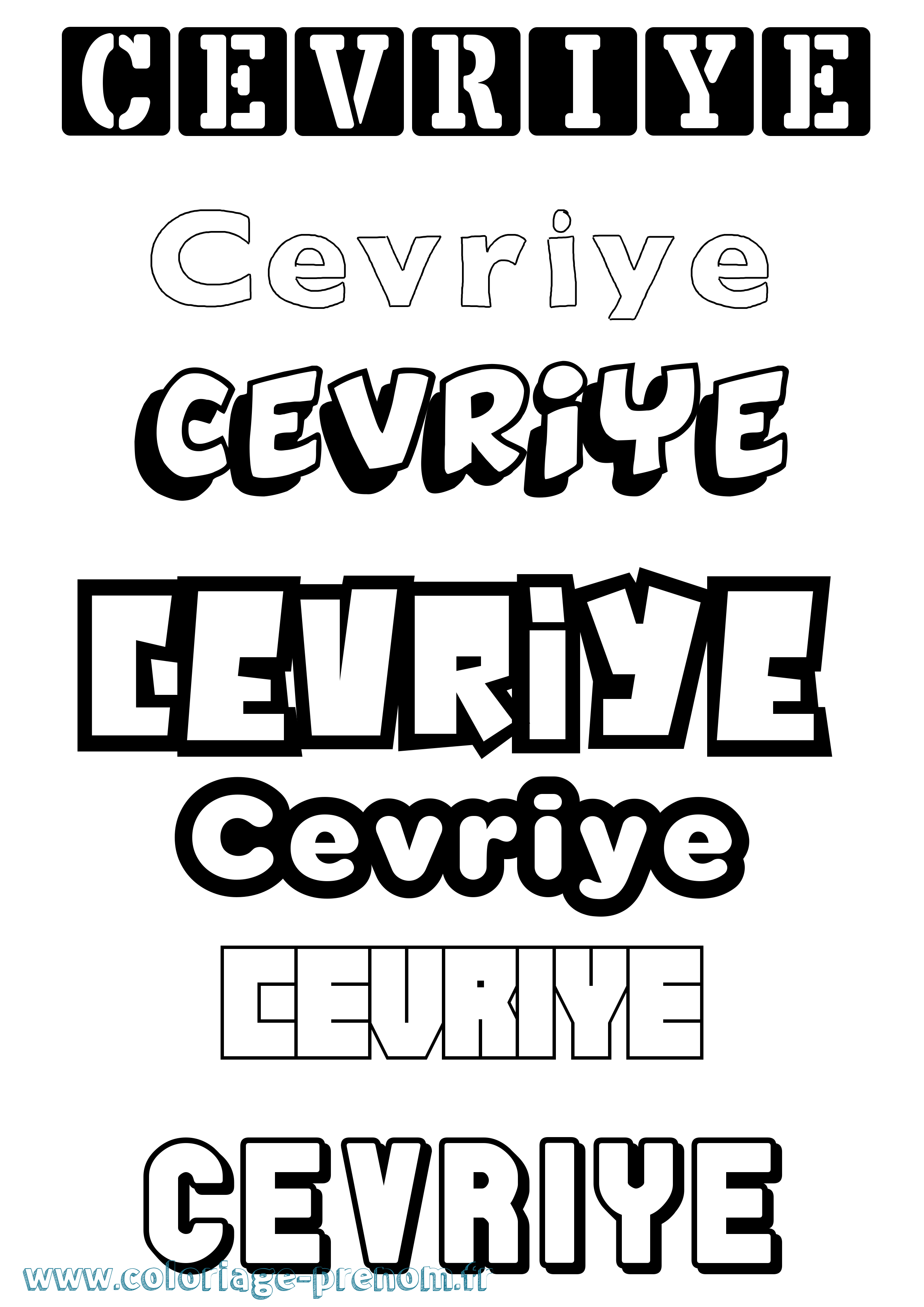 Coloriage Cevriye Simple Coloriage prénom Cevriye Simple