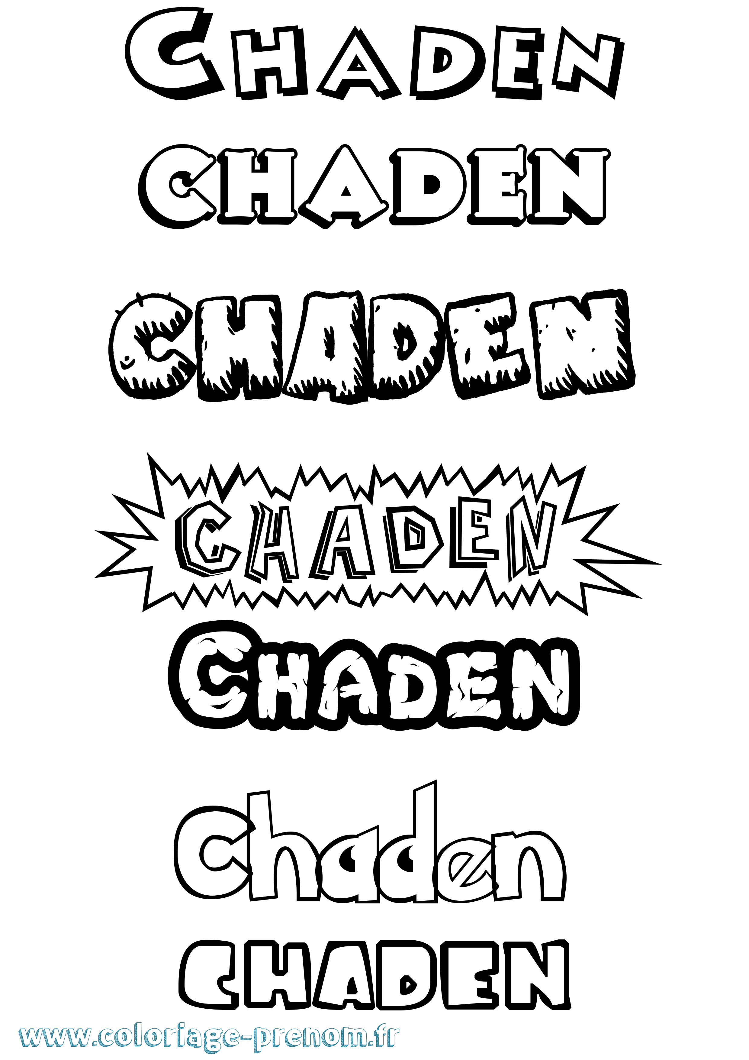 Coloriage Chaden Dessin Animé Coloriage prénom Chaden Dessin Animé