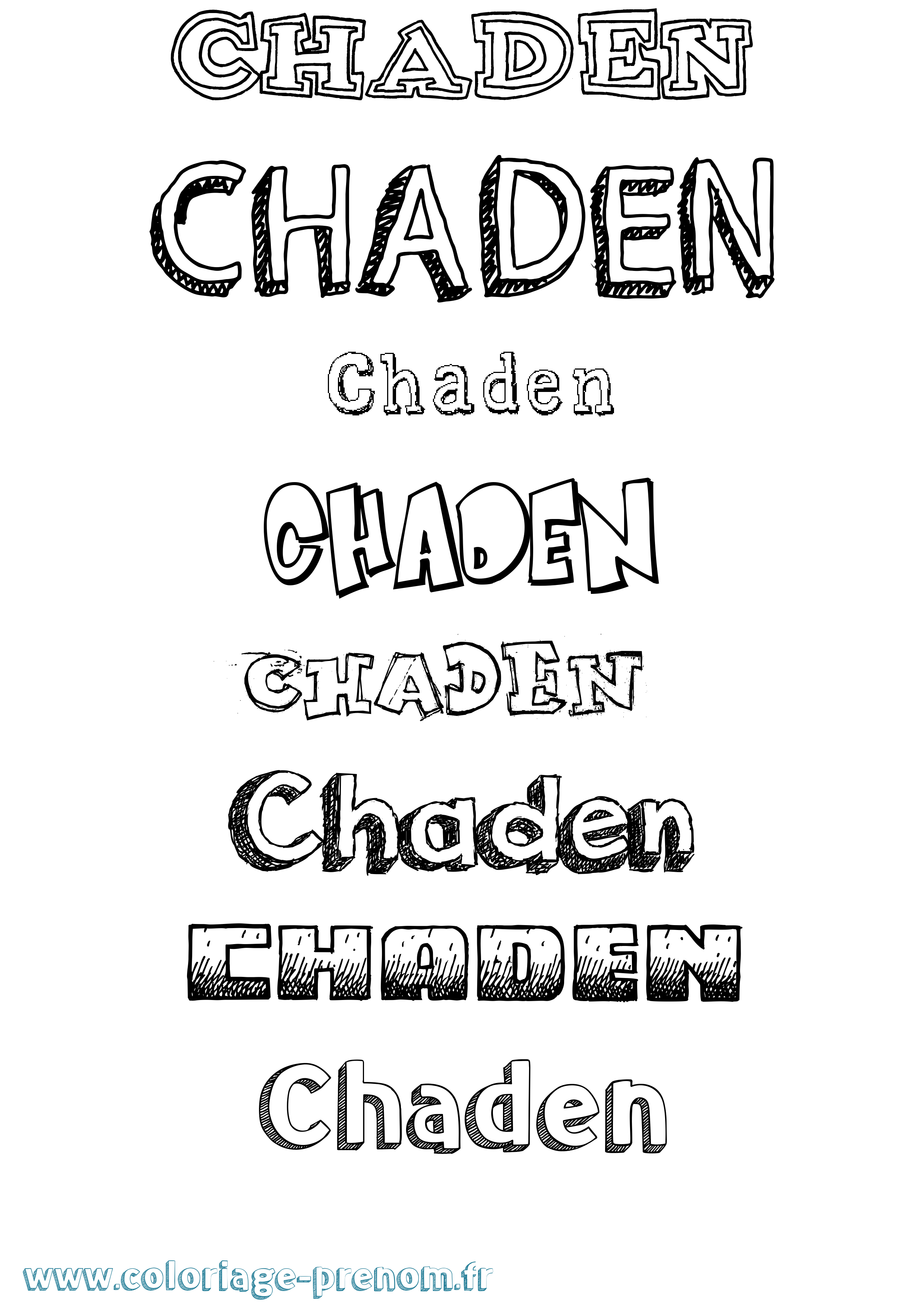 Coloriage Chaden Dessiné Coloriage prénom Chaden Dessiné