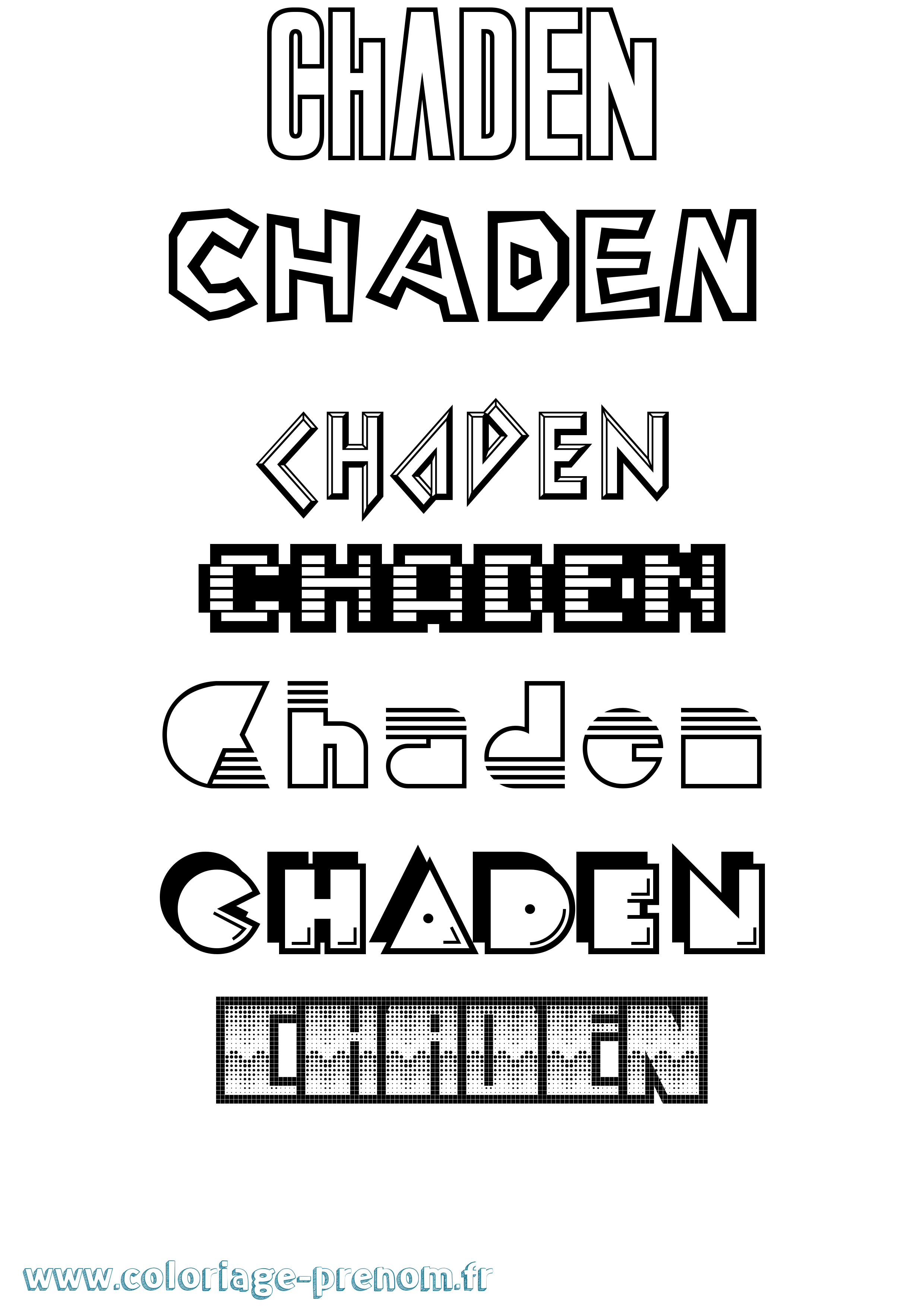 Coloriage Chaden Jeux Vidéos Coloriage prénom Chaden Jeux Vidéos