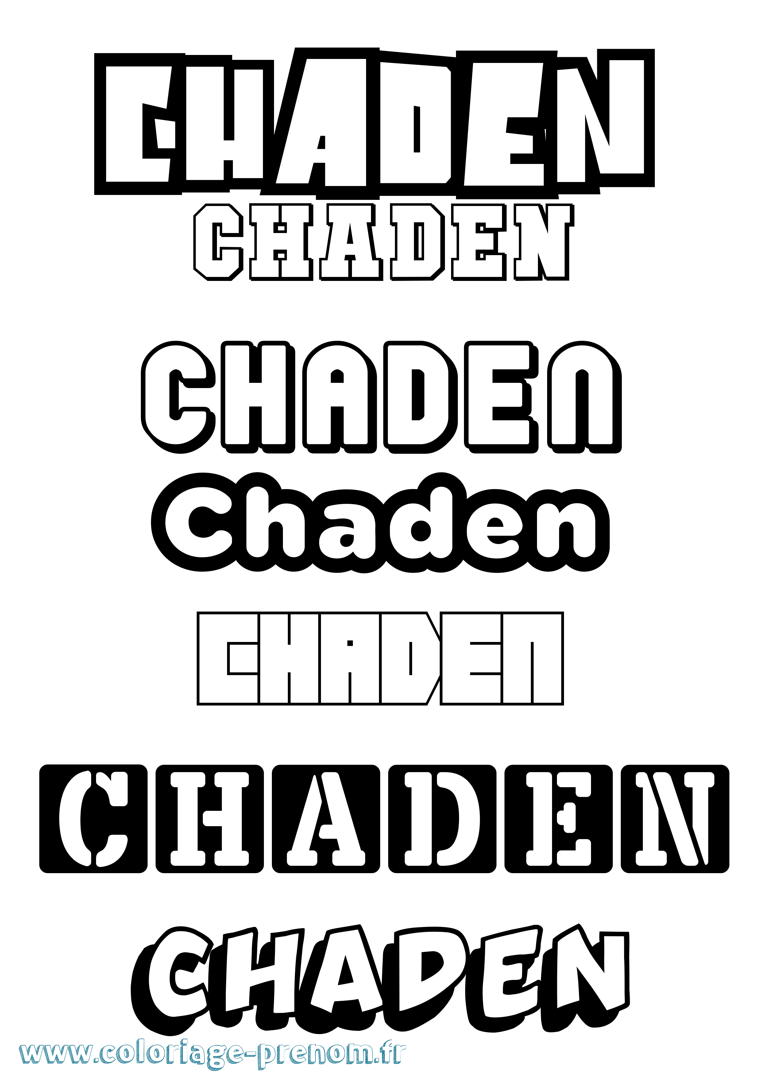 Coloriage Chaden Simple Coloriage prénom Chaden Simple