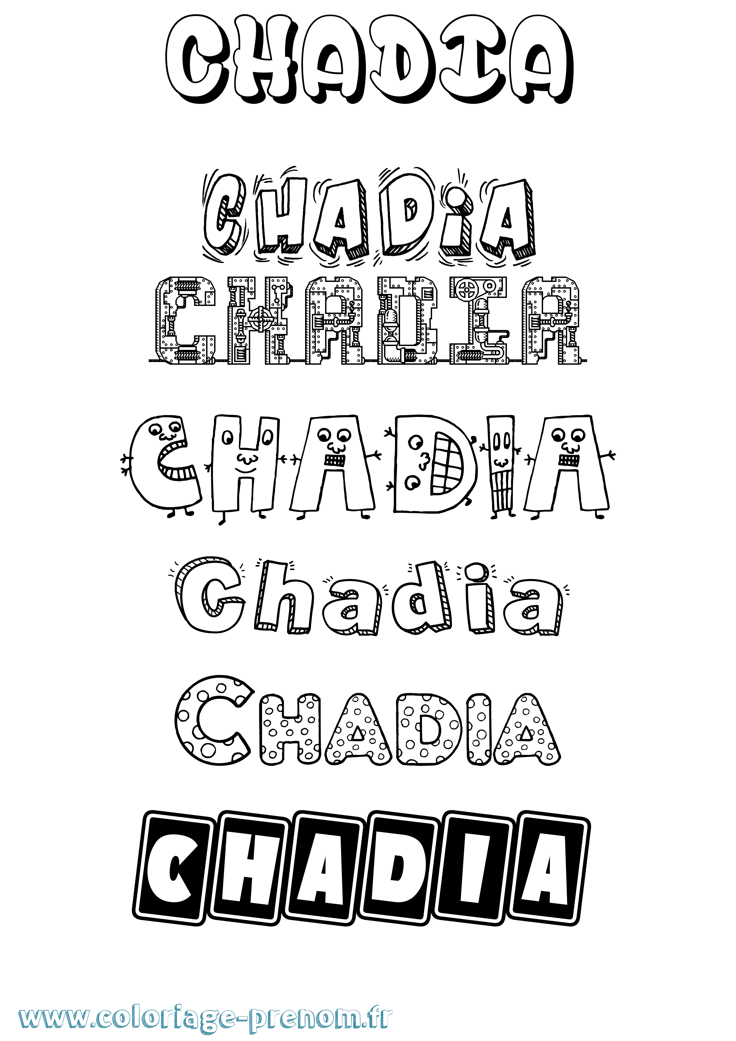 Coloriage Chadia Fun Coloriage prénom Chadia Fun