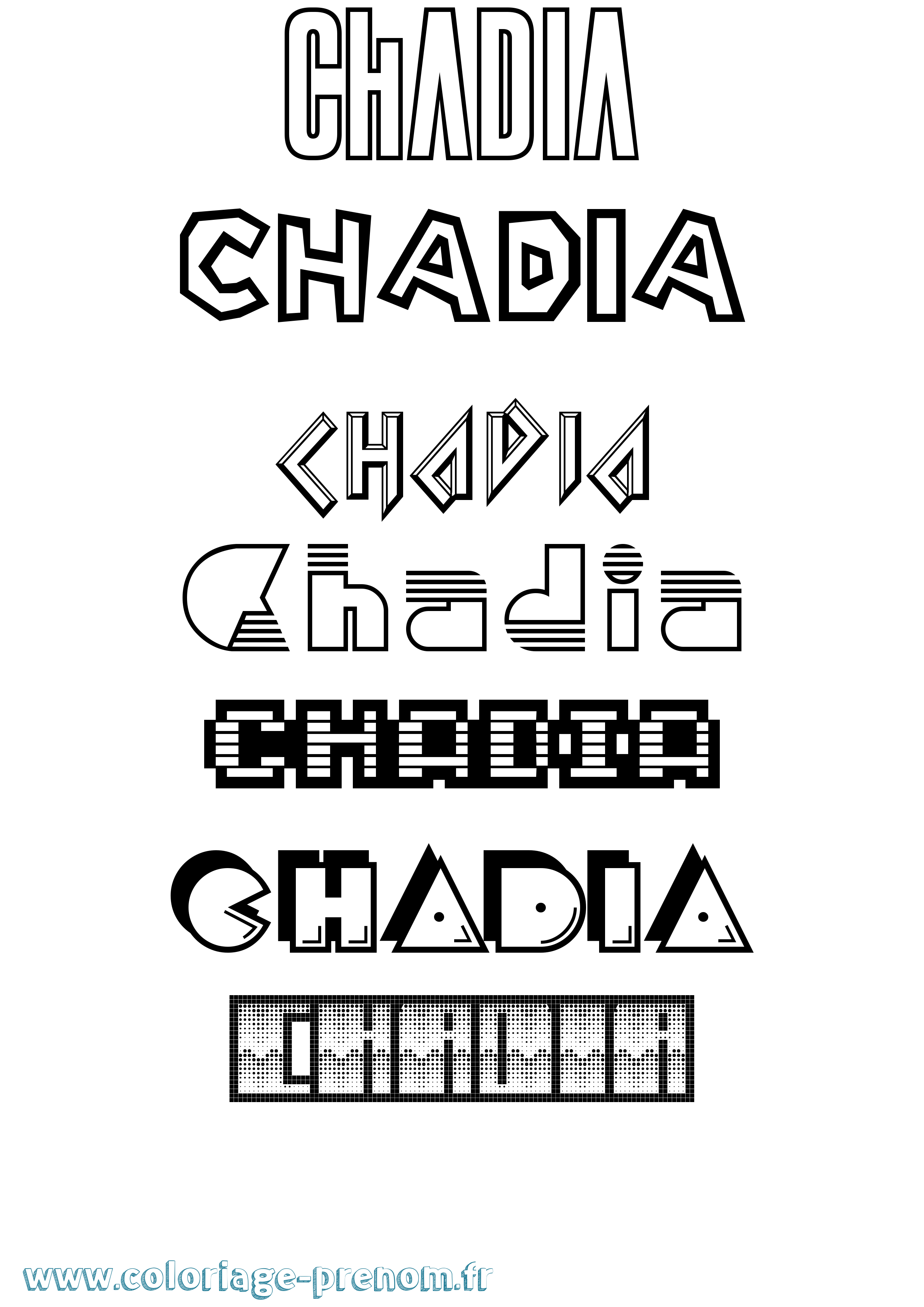 Coloriage Chadia Jeux Vidéos Coloriage prénom Chadia Jeux Vidéos