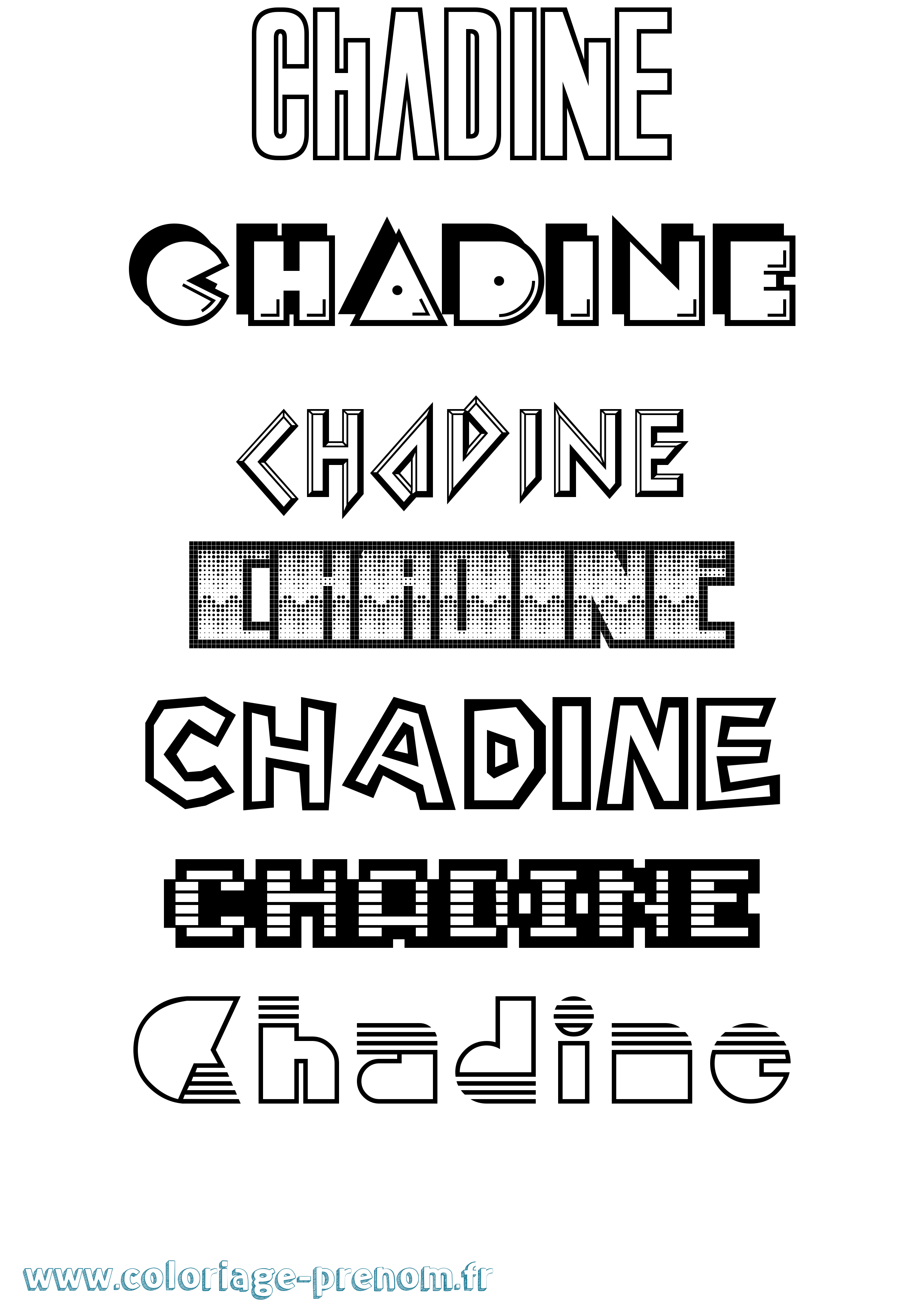 Coloriage Chadine Jeux Vidéos Coloriage prénom Chadine Jeux Vidéos
