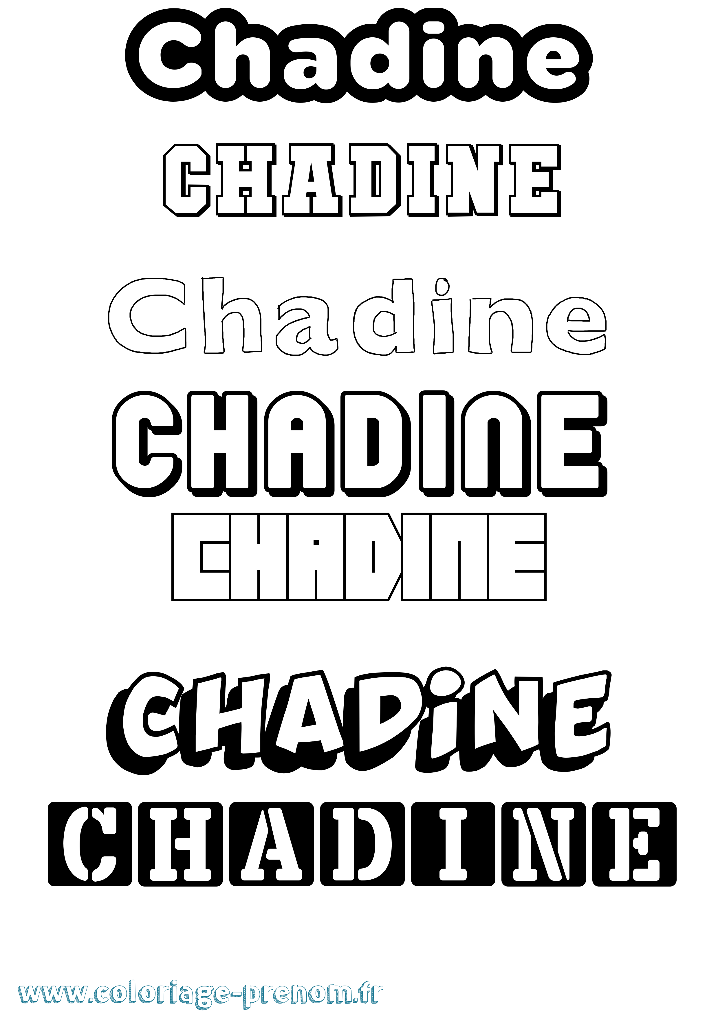 Coloriage Chadine Simple Coloriage prénom Chadine Simple