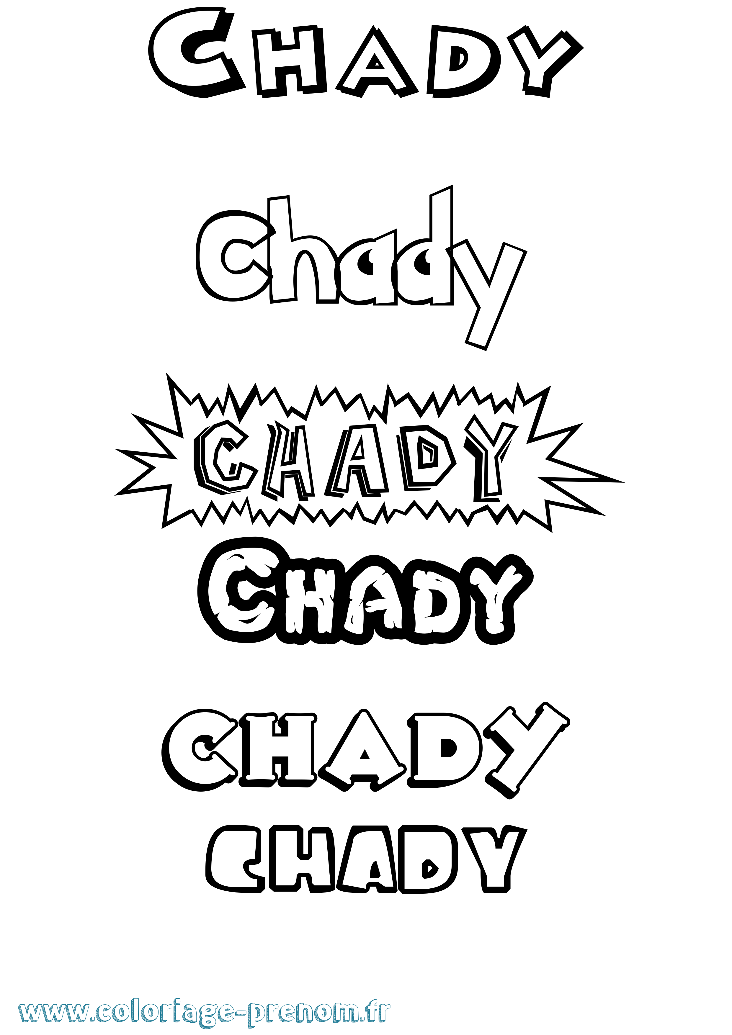 Coloriage Chady Dessin Animé Coloriage prénom Chady Dessin Animé