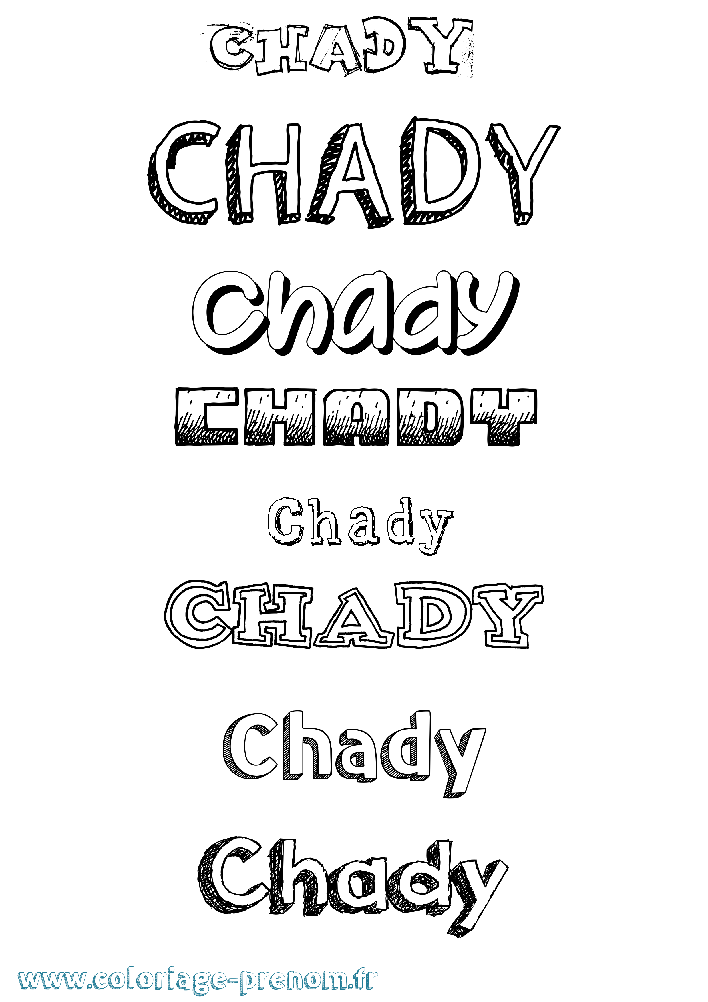 Coloriage Chady Dessiné Coloriage prénom Chady Dessiné