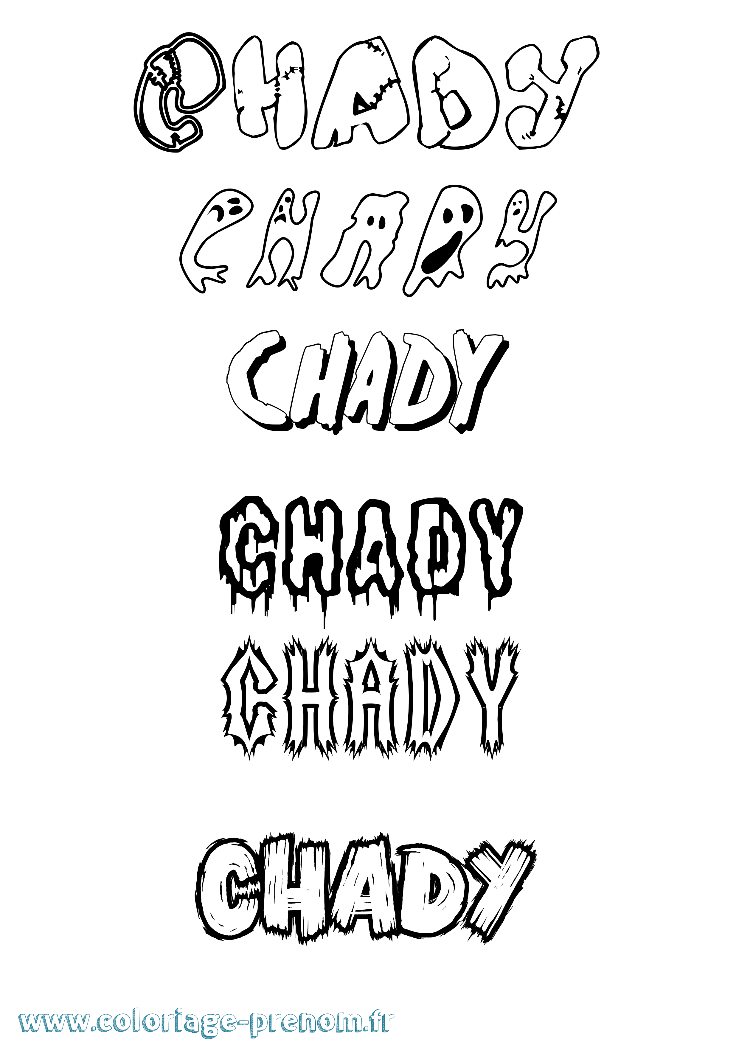 Coloriage Chady Frisson Coloriage prénom Chady Frisson
