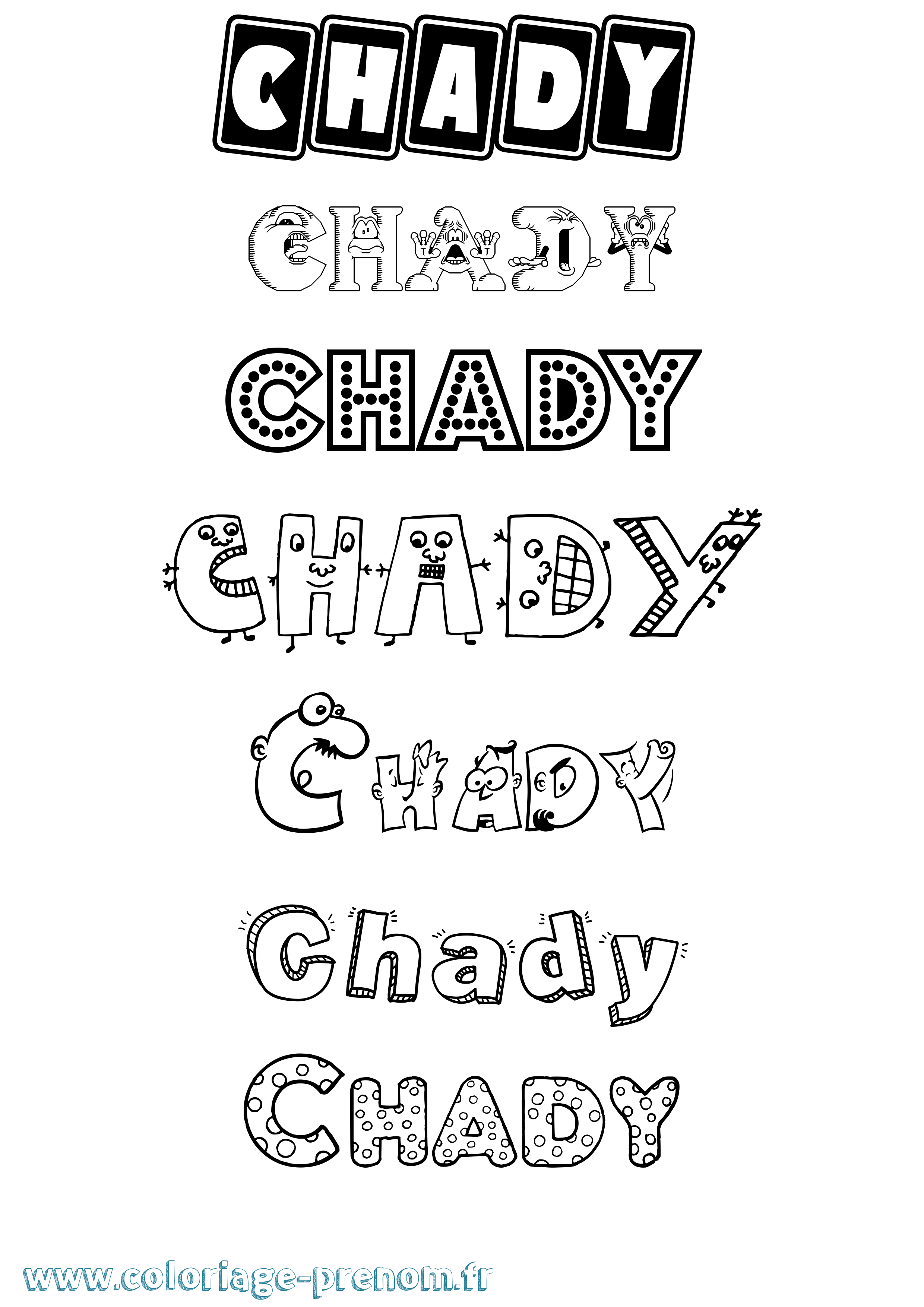 Coloriage Chady Fun Coloriage prénom Chady Fun