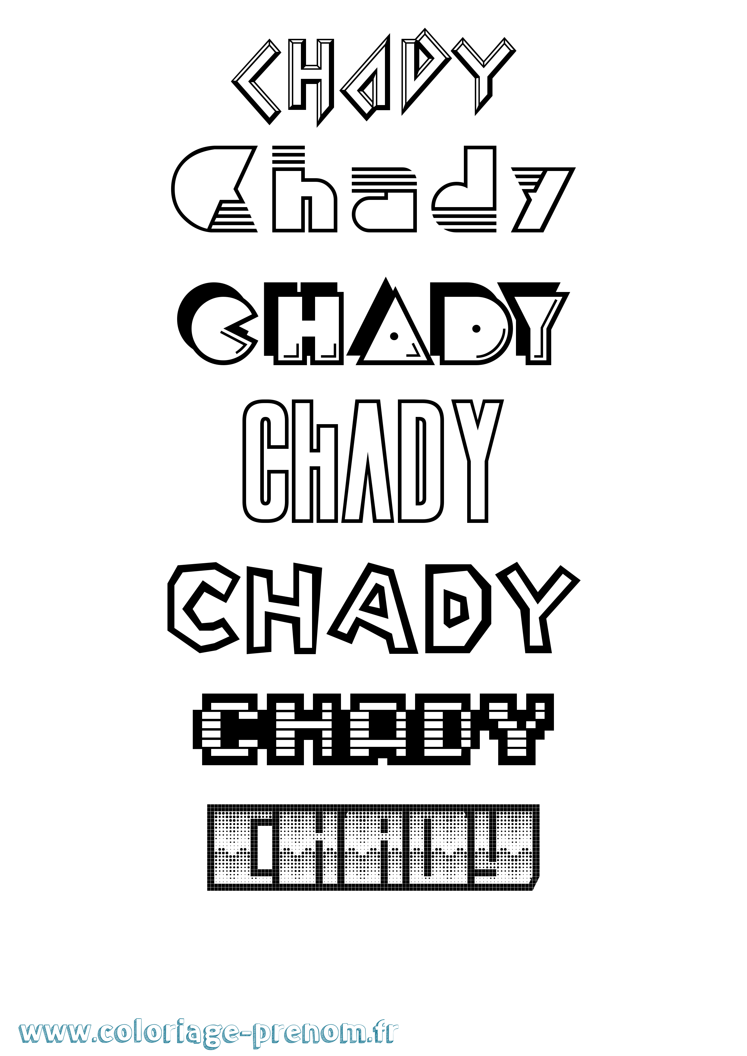 Coloriage Chady Jeux Vidéos Coloriage prénom Chady Jeux Vidéos
