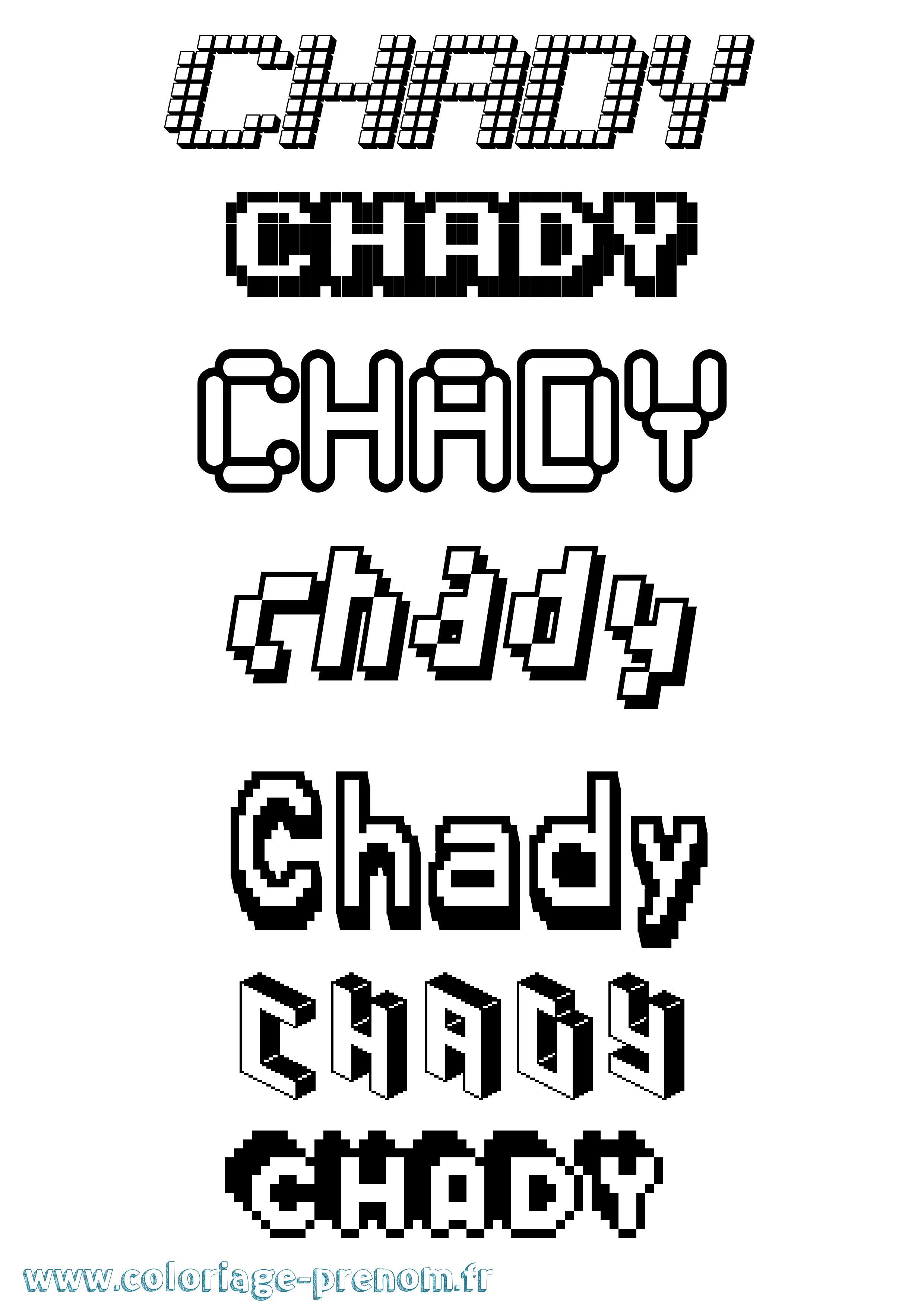 Coloriage Chady Pixel Coloriage prénom Chady Pixel