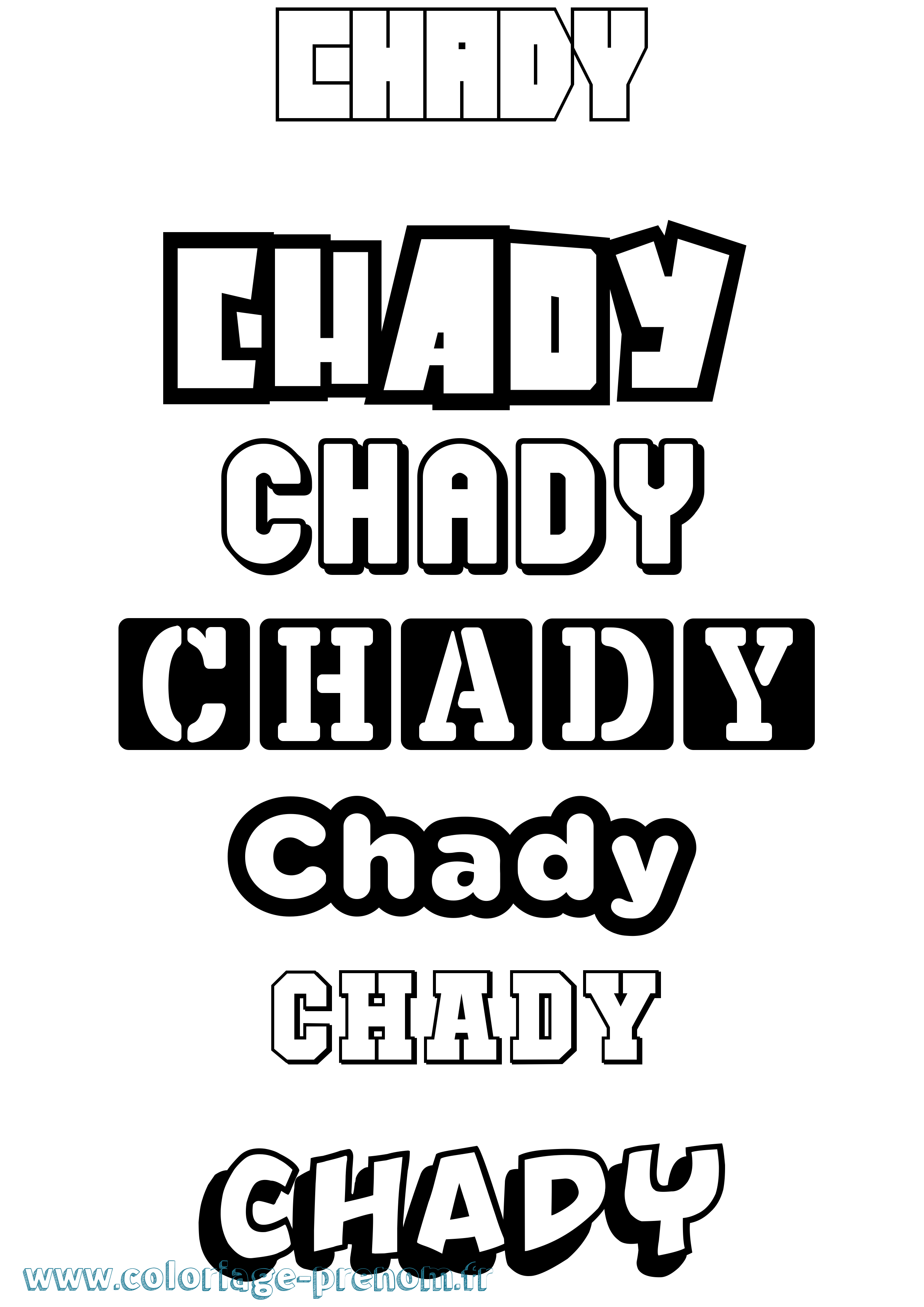 Coloriage Chady Simple Coloriage prénom Chady Simple
