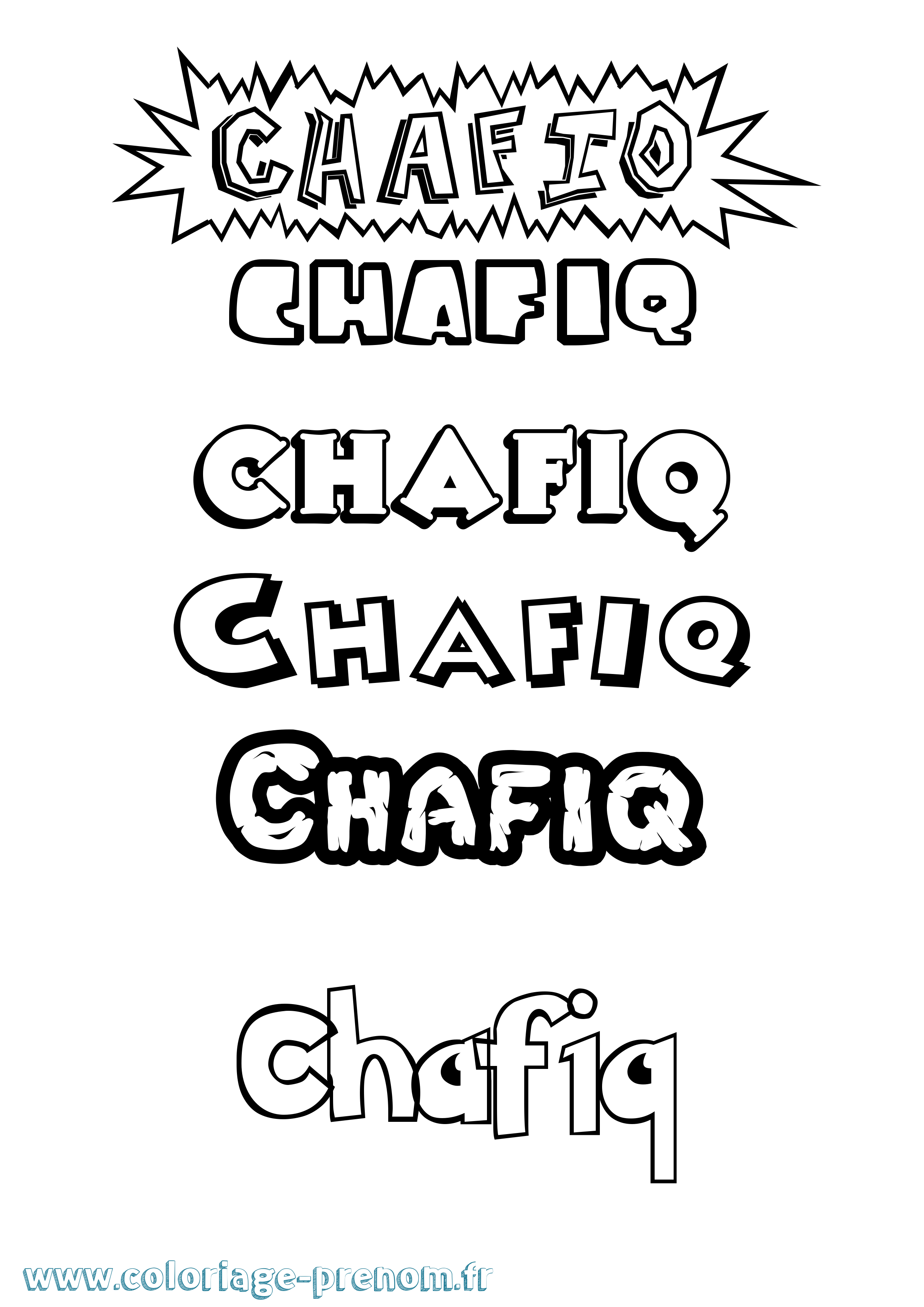Coloriage Chafiq Dessin Animé Coloriage prénom Chafiq Dessin Animé