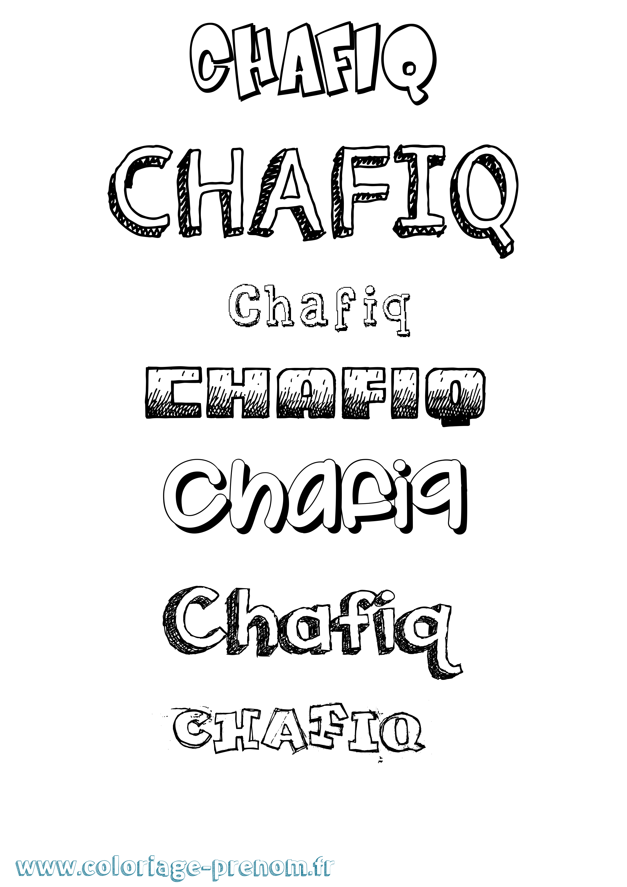 Coloriage Chafiq Dessiné Coloriage prénom Chafiq Dessiné