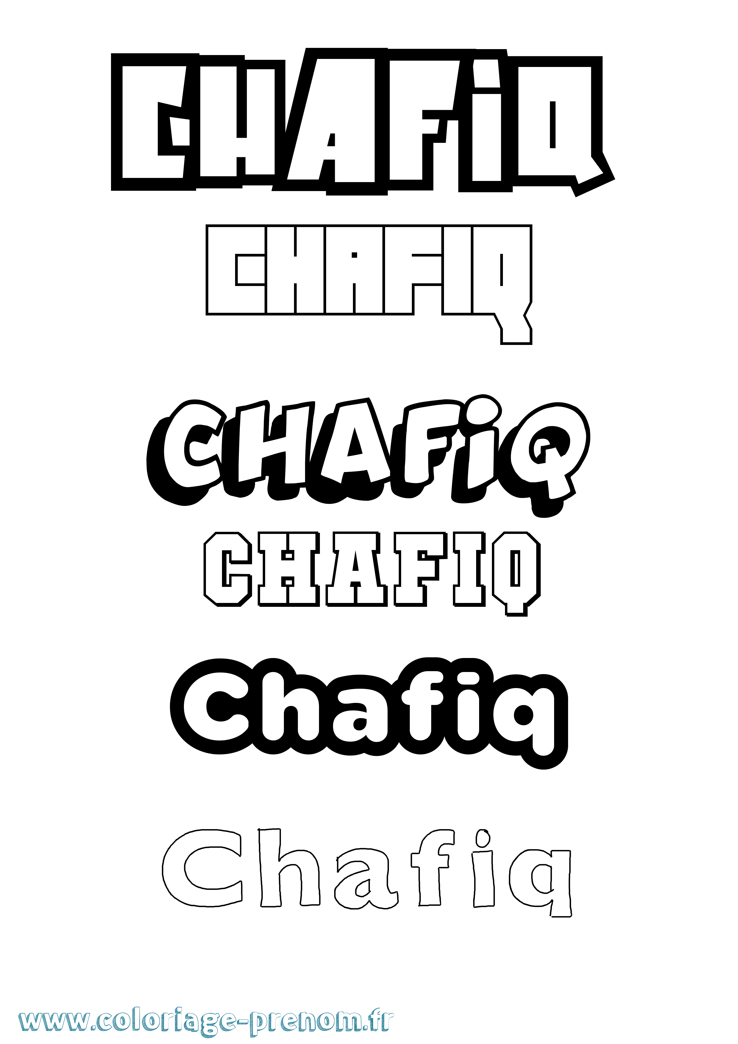 Coloriage Chafiq Simple Coloriage prénom Chafiq Simple