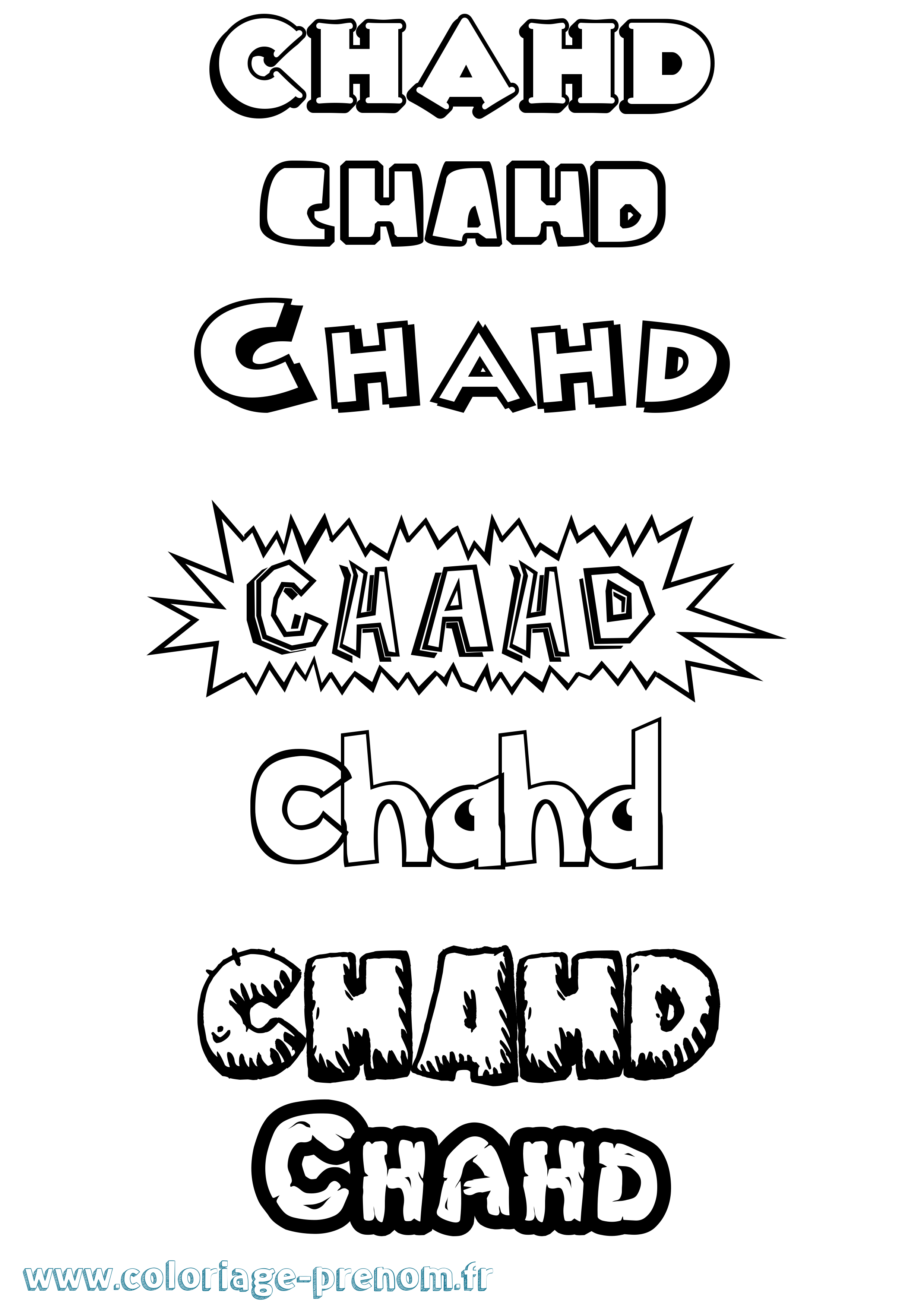 Coloriage Chahd Dessin Animé Coloriage prénom Chahd Dessin Animé