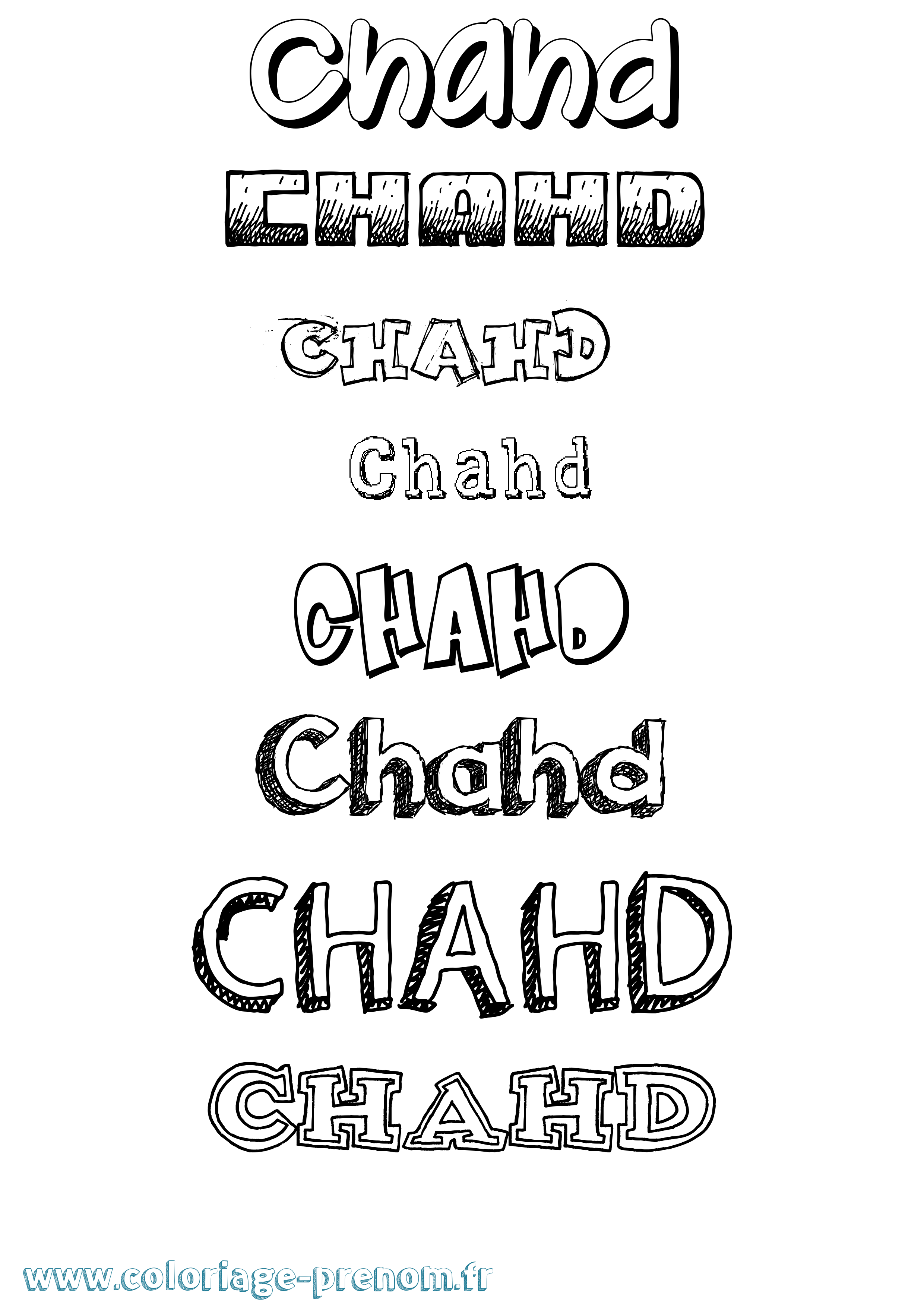 Coloriage Chahd Dessiné Coloriage prénom Chahd Dessiné