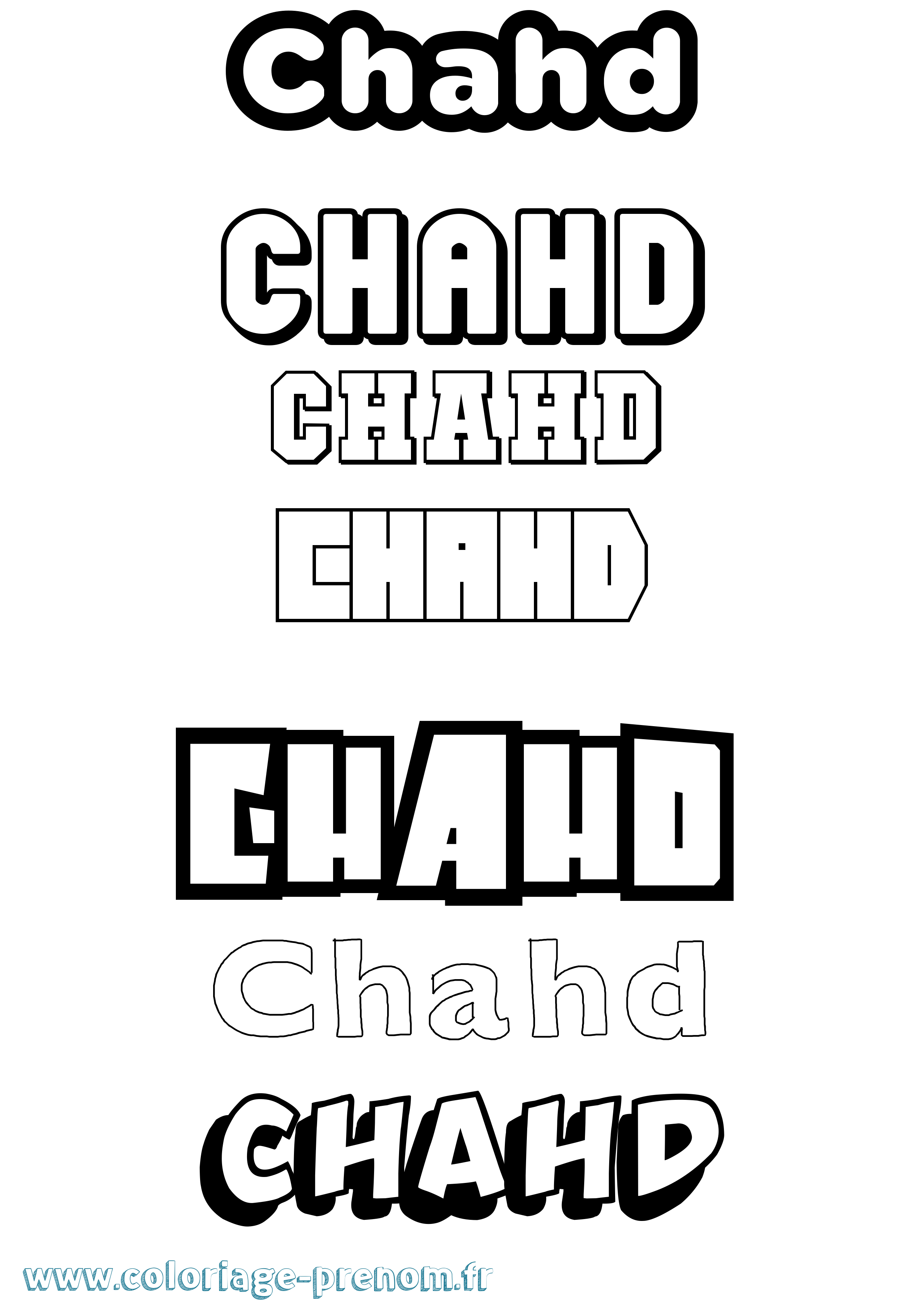 Coloriage Chahd Simple Coloriage prénom Chahd Simple
