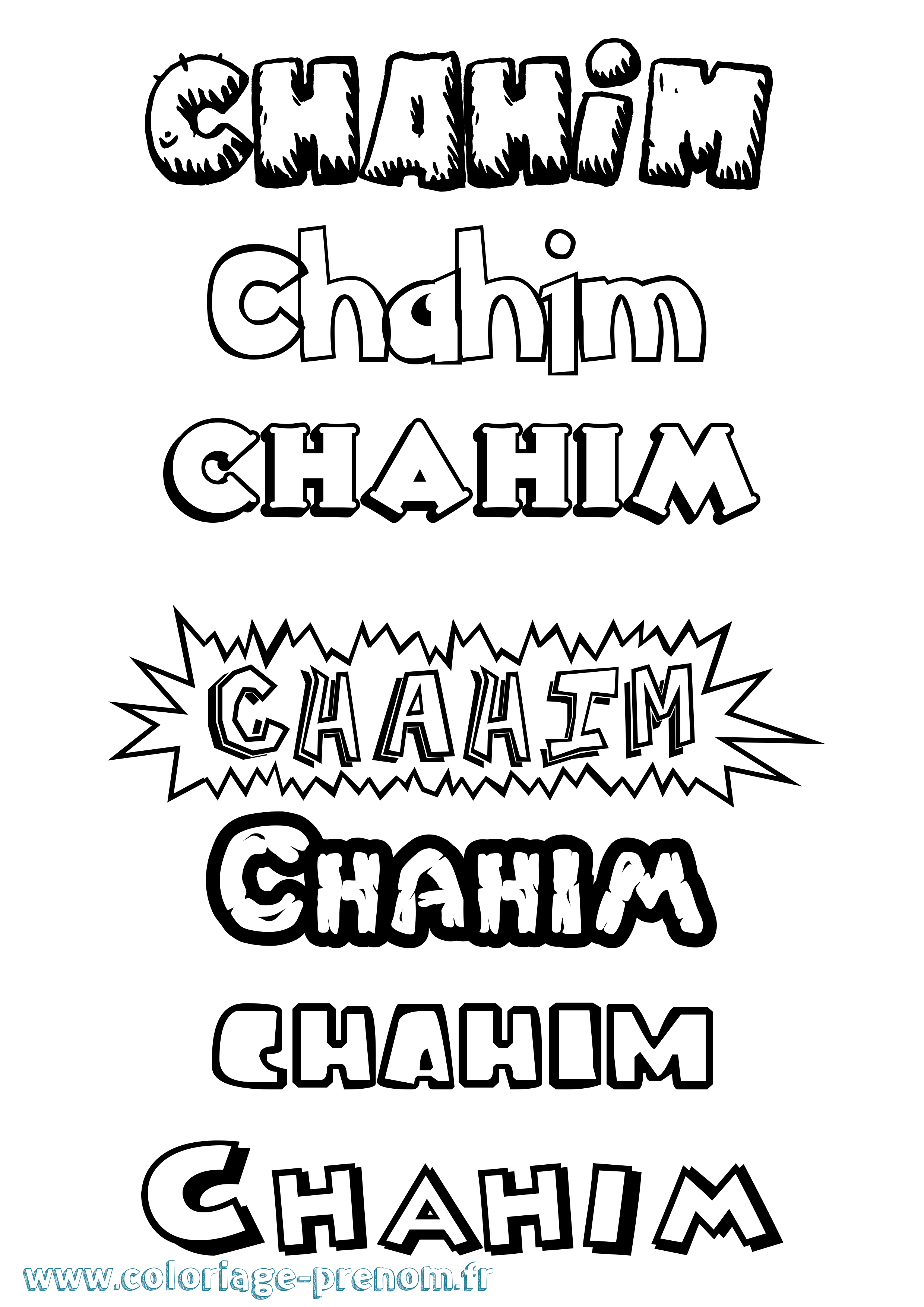 Coloriage Chahim Dessin Animé Coloriage prénom Chahim Dessin Animé