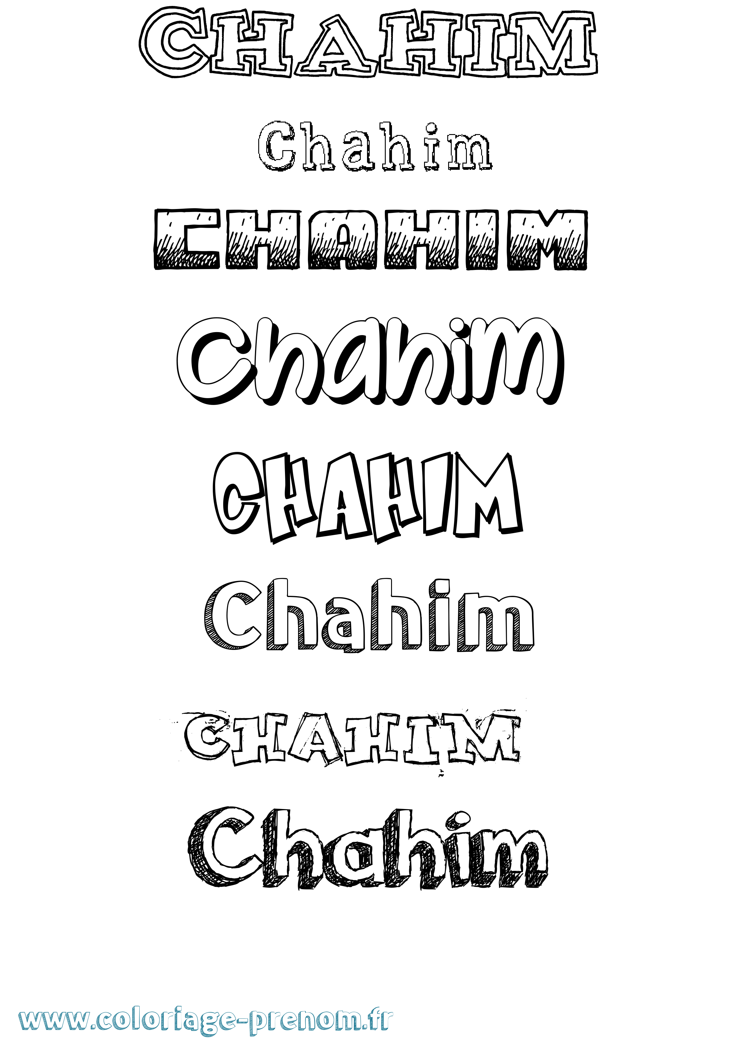Coloriage Chahim Dessiné Coloriage prénom Chahim Dessiné