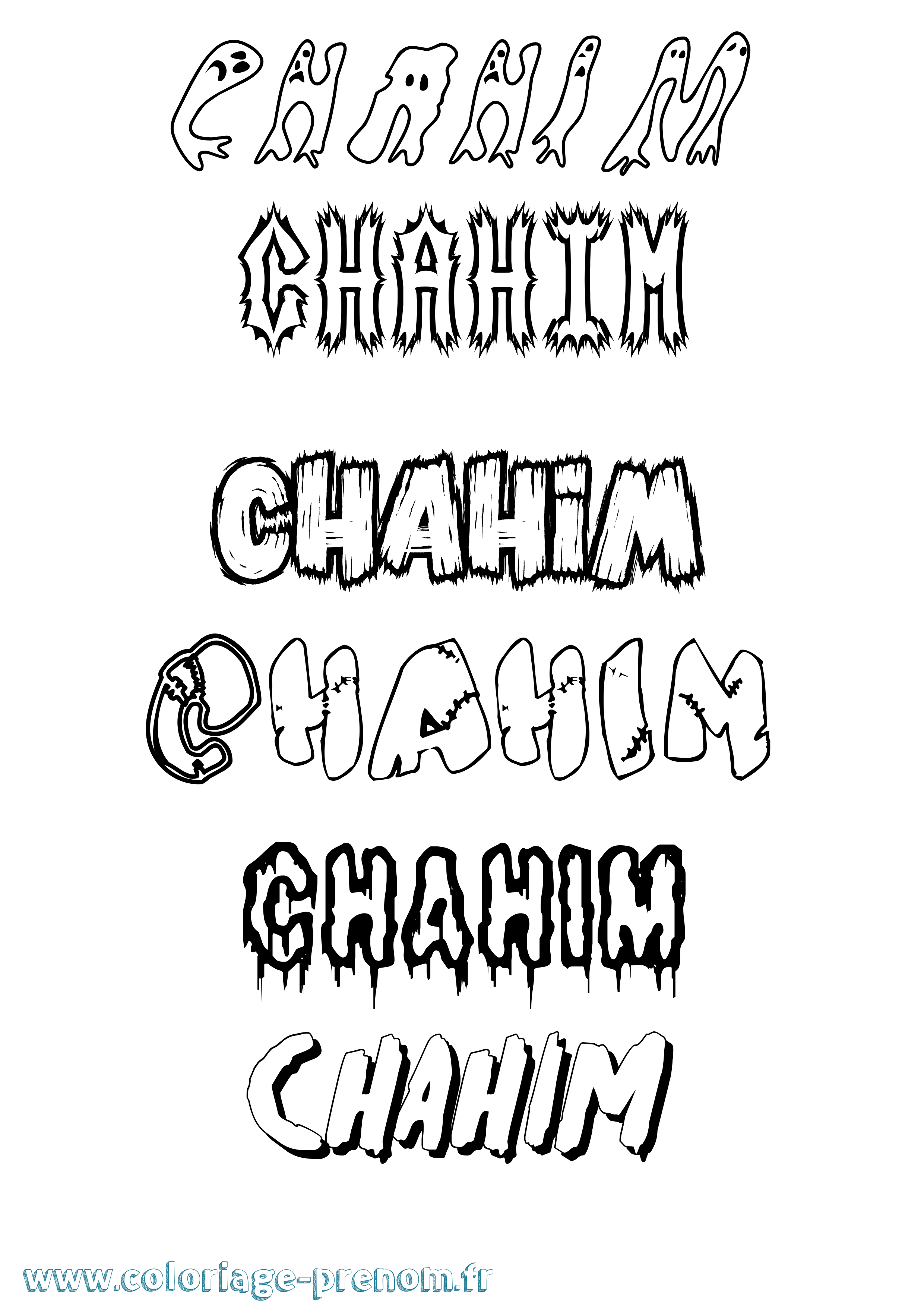 Coloriage Chahim Frisson Coloriage prénom Chahim Frisson