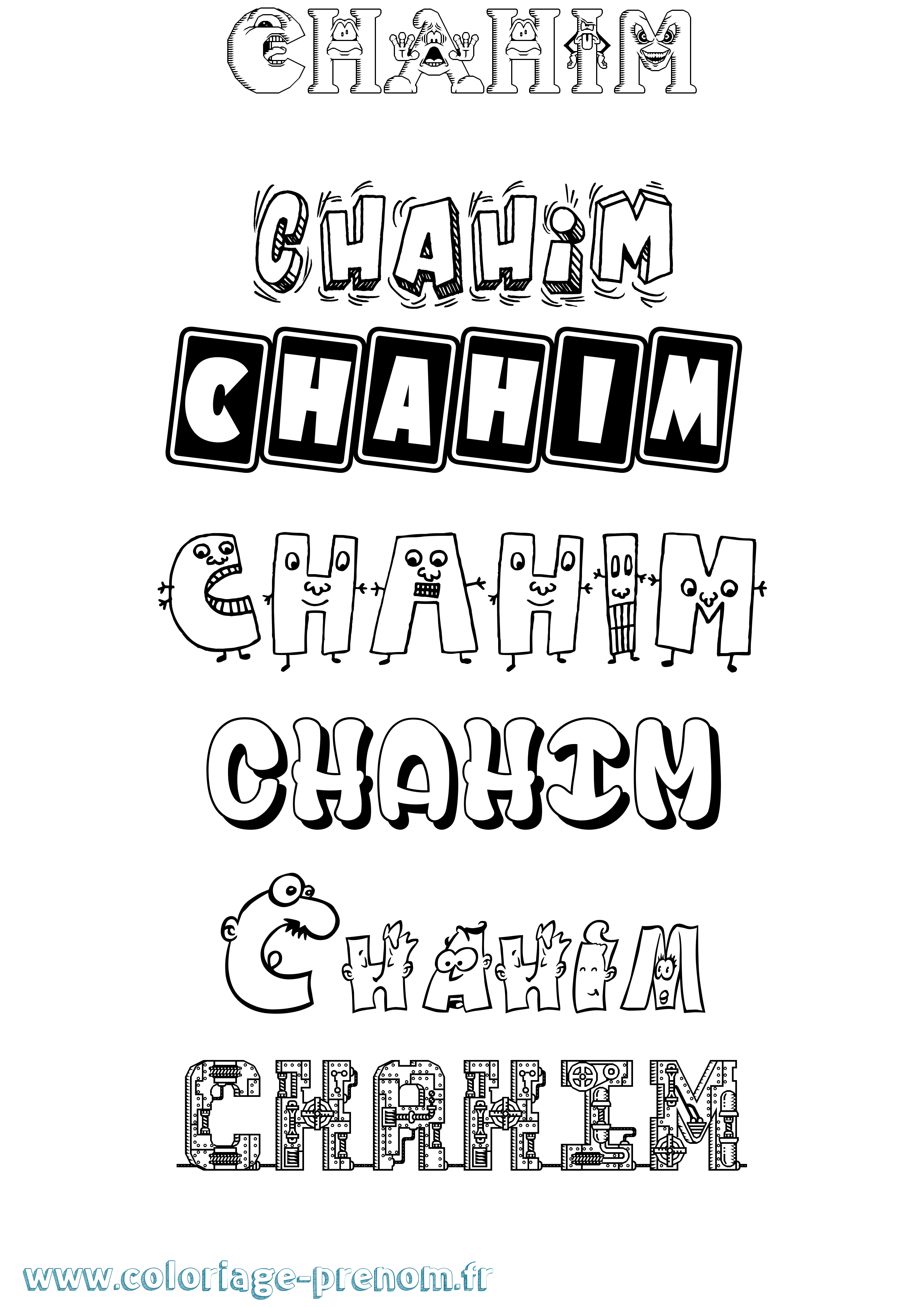 Coloriage Chahim Fun Coloriage prénom Chahim Fun