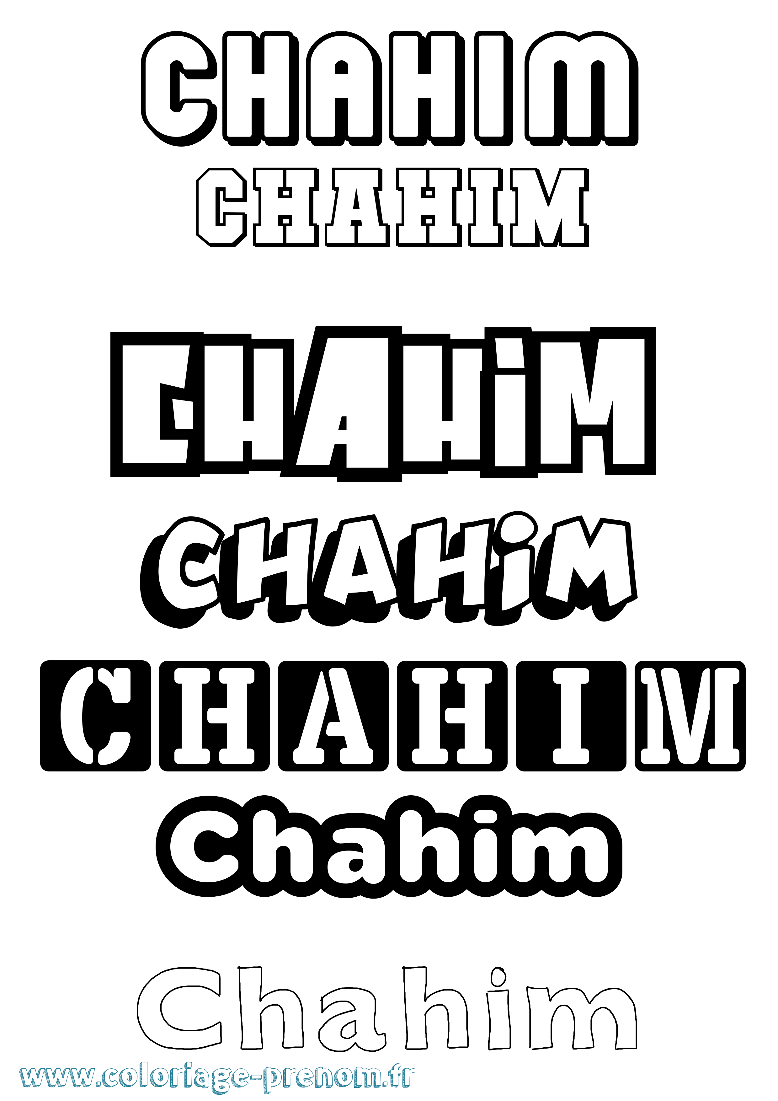 Coloriage Chahim Simple Coloriage prénom Chahim Simple