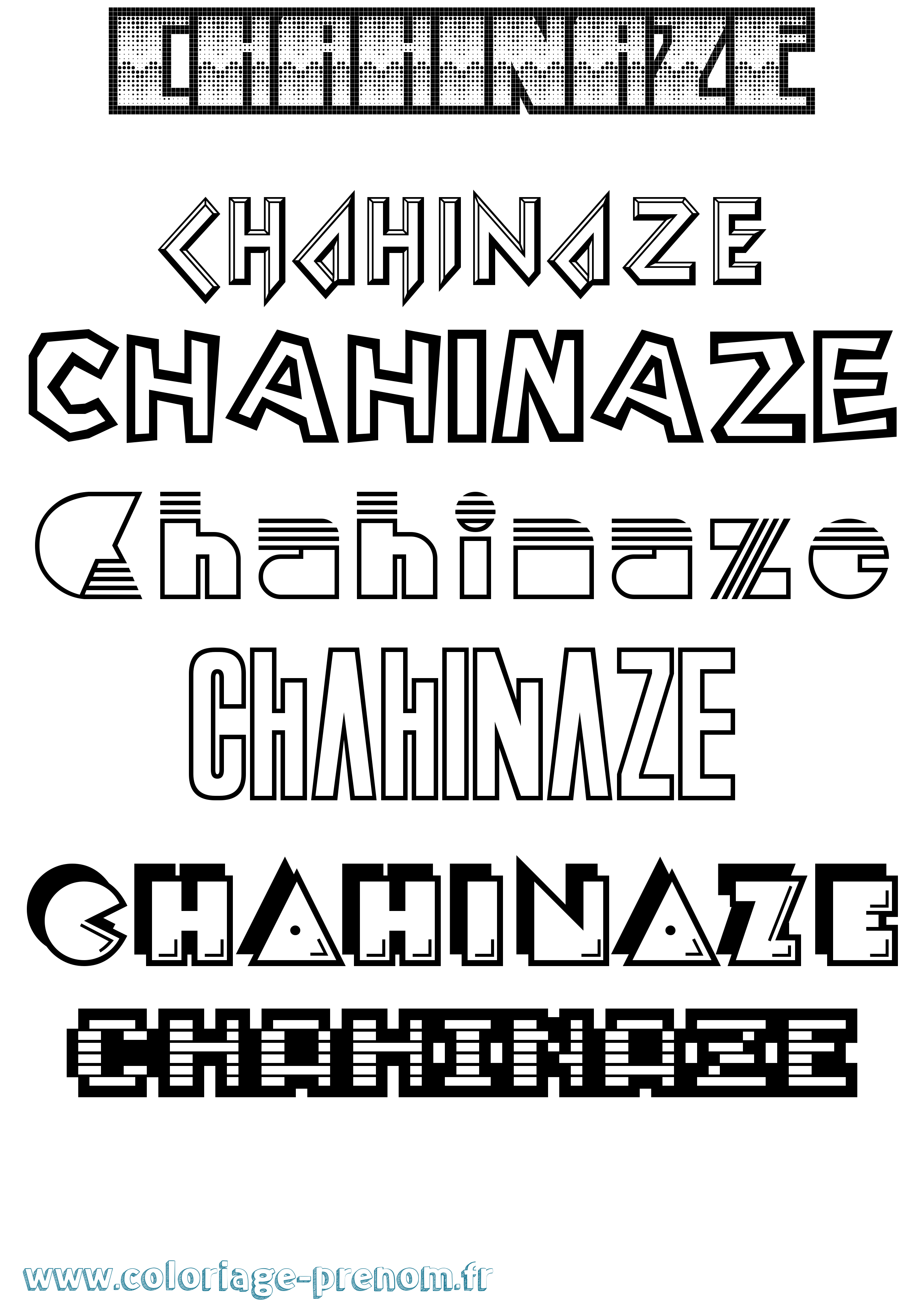 Coloriage Chahinaze Jeux Vidéos Coloriage prénom Chahinaze Jeux Vidéos