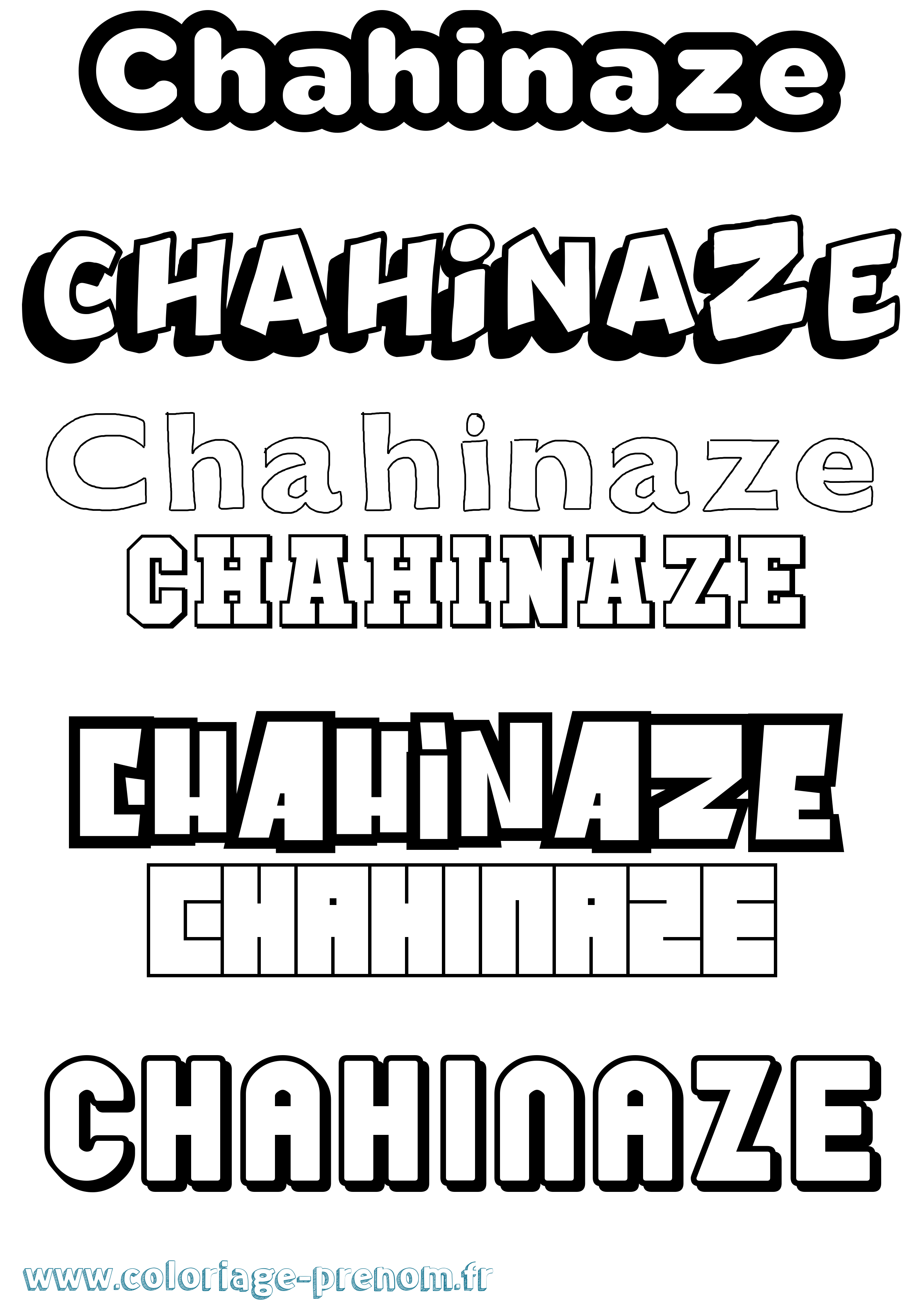 Coloriage Chahinaze Simple Coloriage prénom Chahinaze Simple