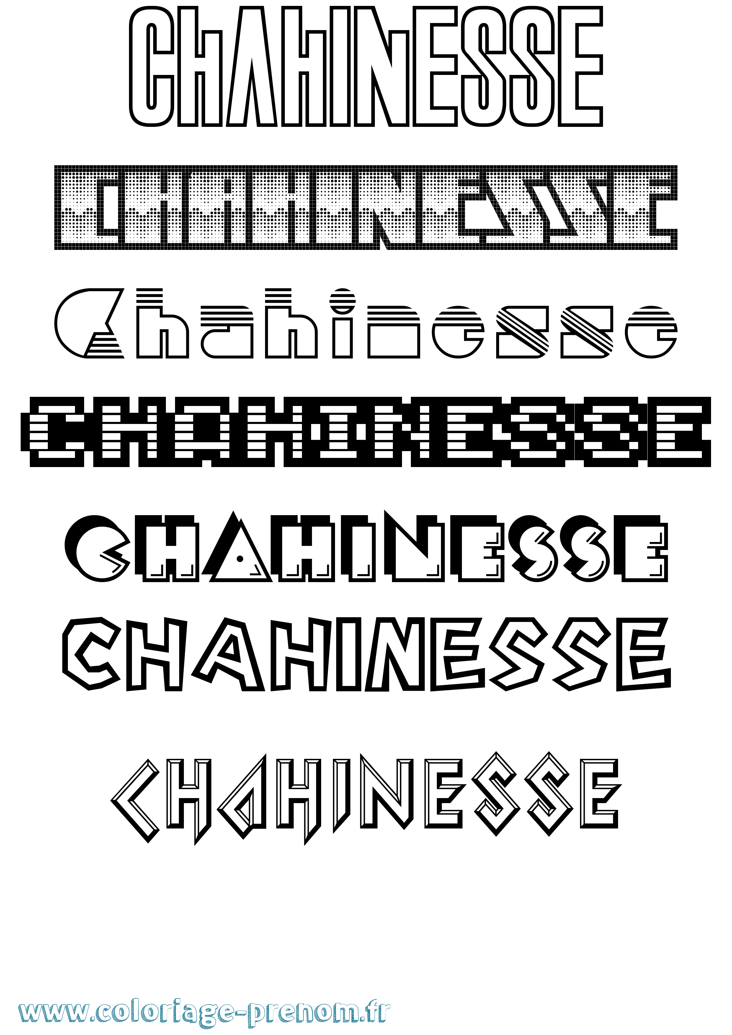 Coloriage Chahinesse Jeux Vidéos Coloriage prénom Chahinesse Jeux Vidéos