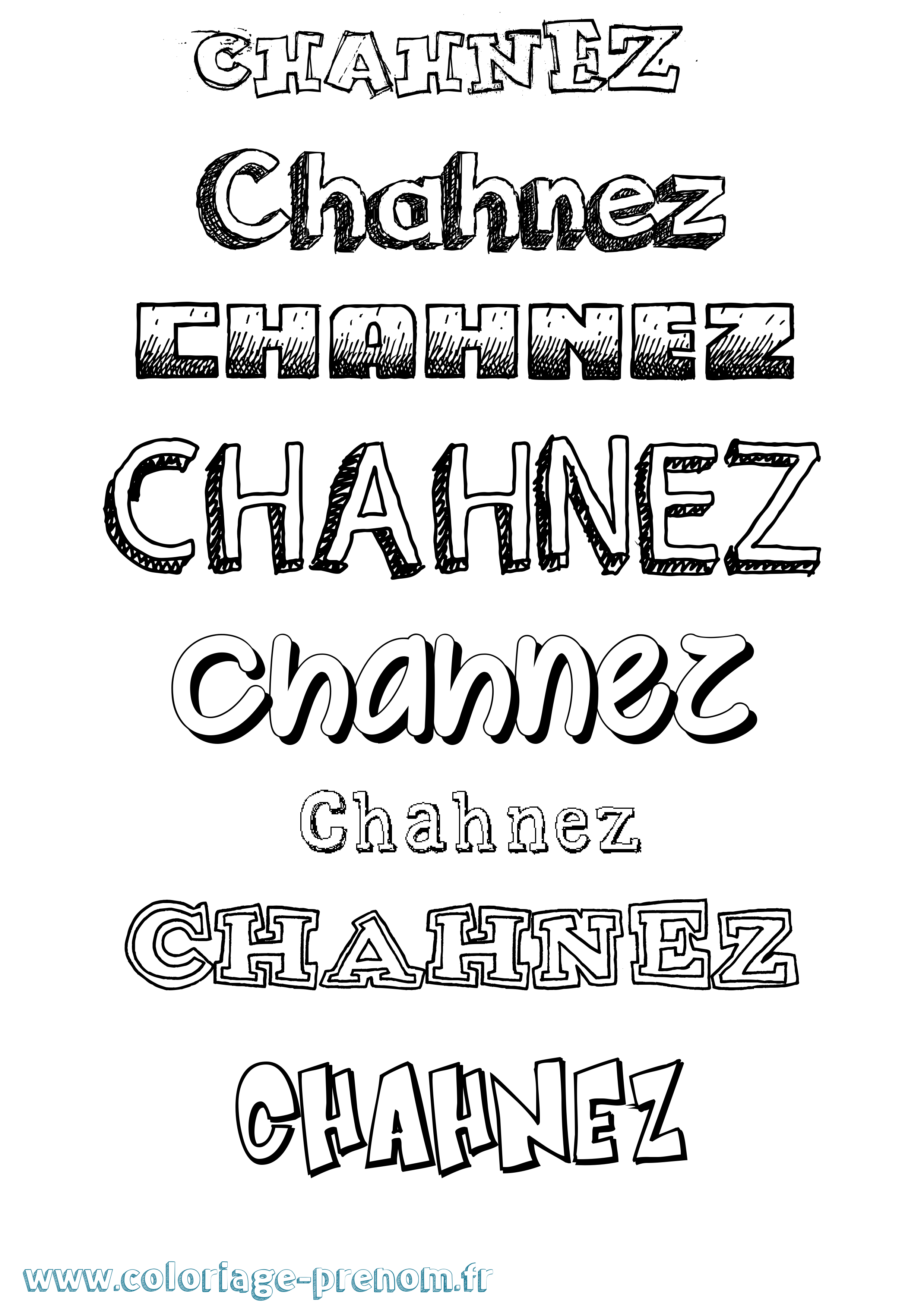 Coloriage Chahnez Dessiné Coloriage prénom Chahnez Dessiné