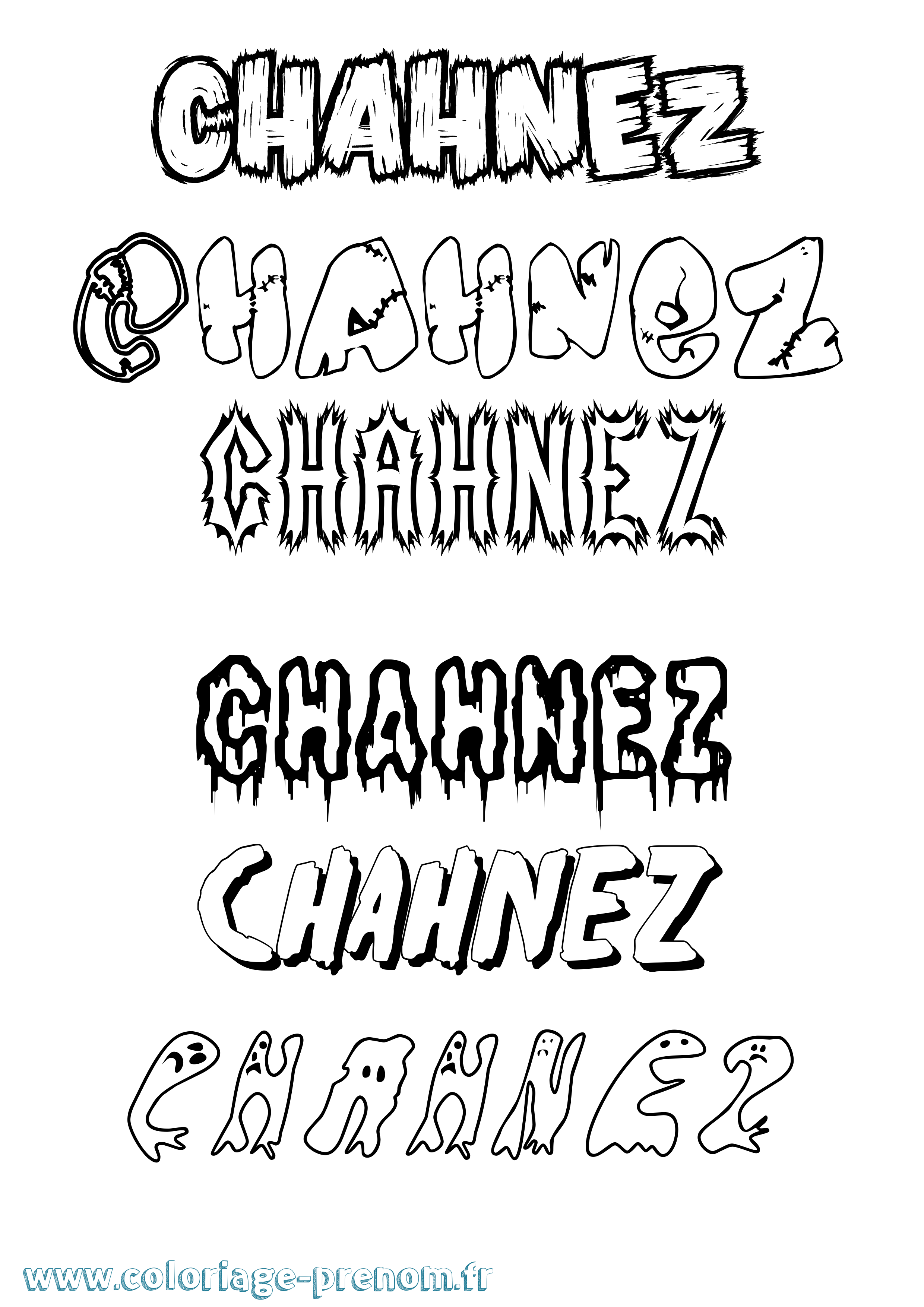 Coloriage Chahnez Frisson Coloriage prénom Chahnez Frisson