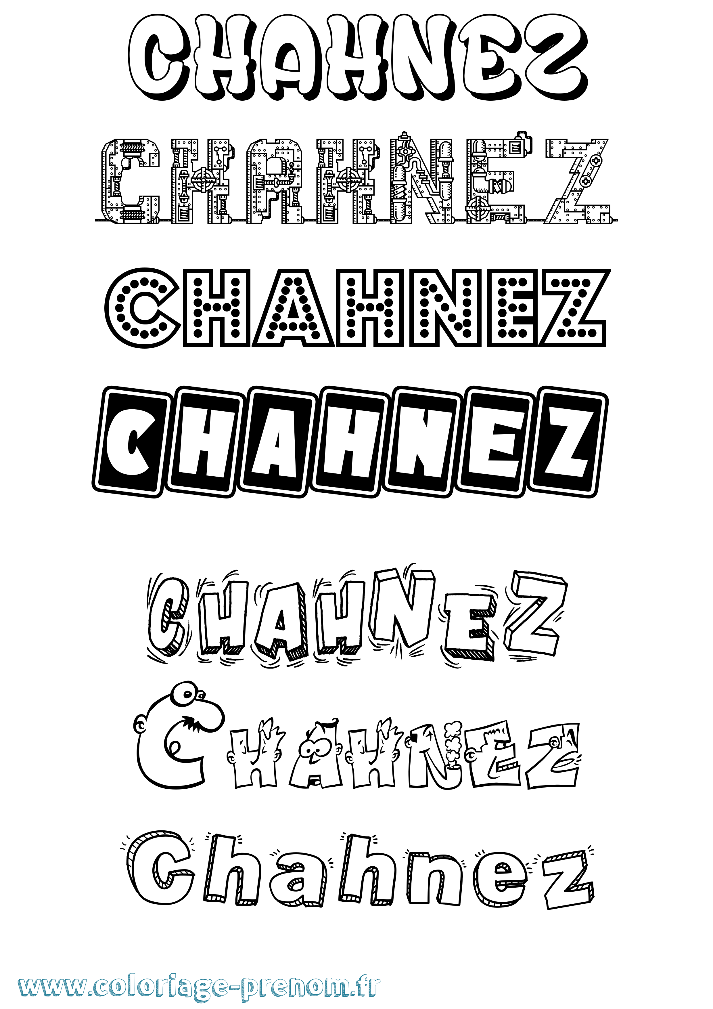 Coloriage Chahnez Fun Coloriage prénom Chahnez Fun