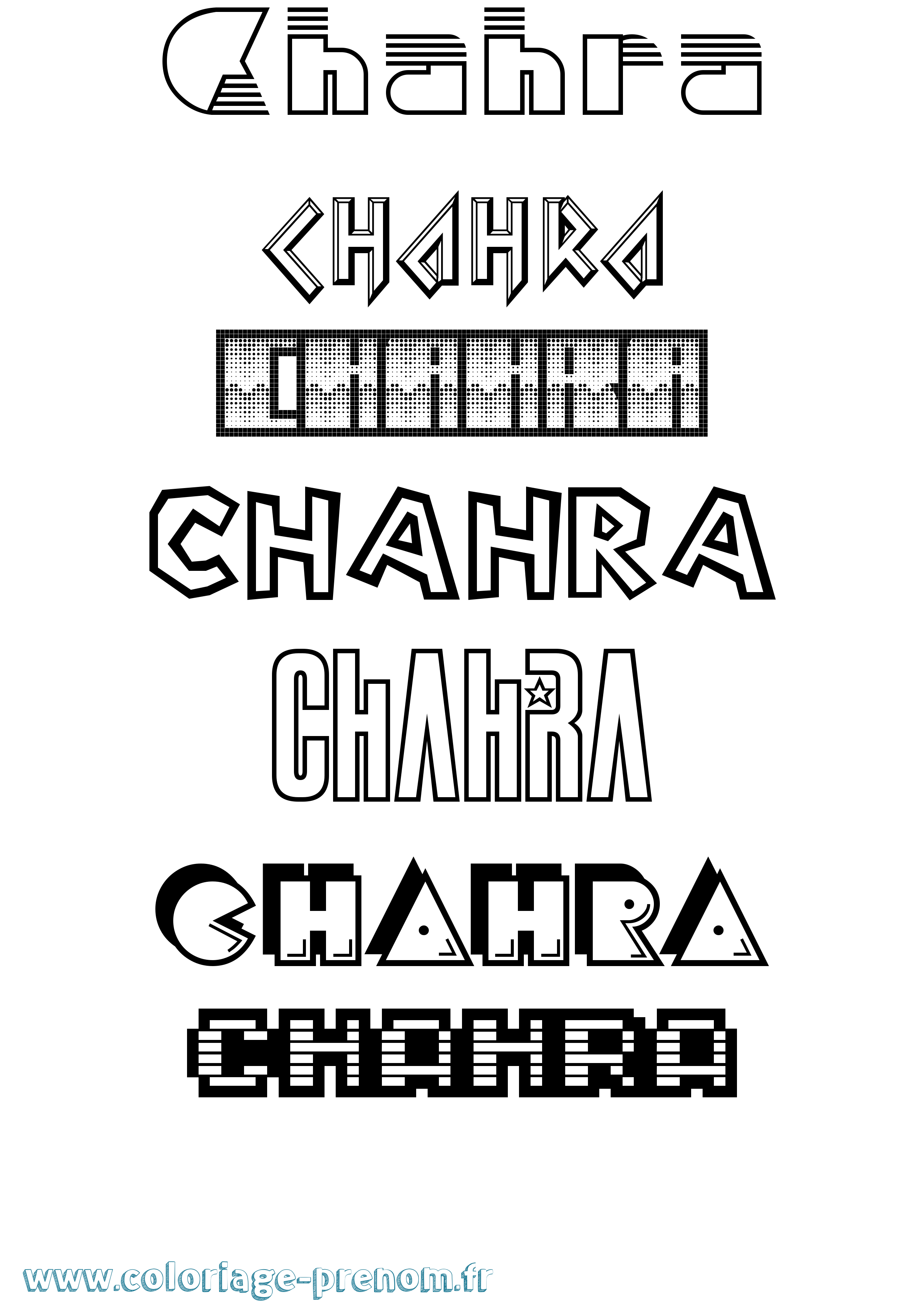 Coloriage Chahra Jeux Vidéos Coloriage prénom Chahra Jeux Vidéos