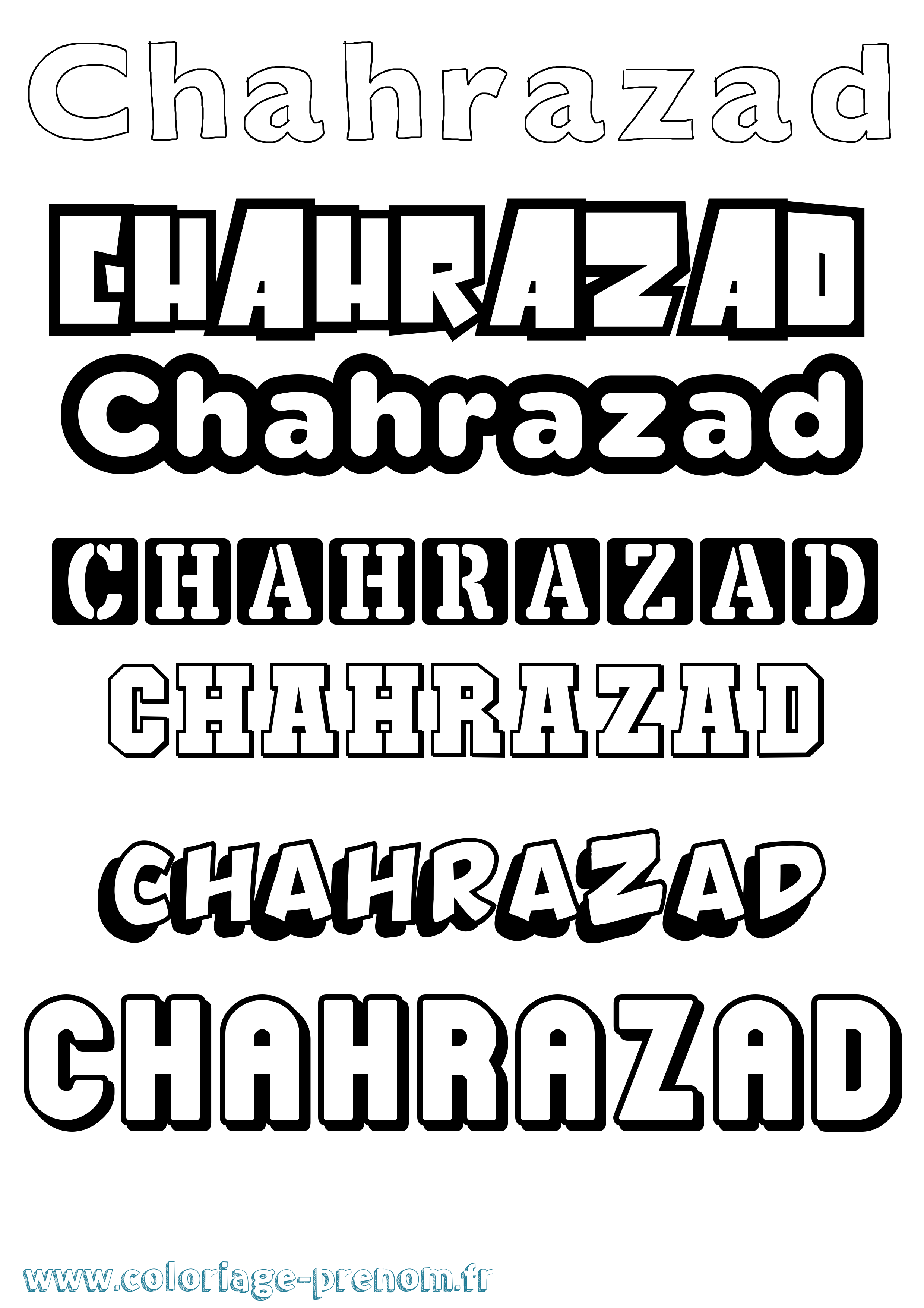 Coloriage Chahrazad Simple Coloriage prénom Chahrazad Simple