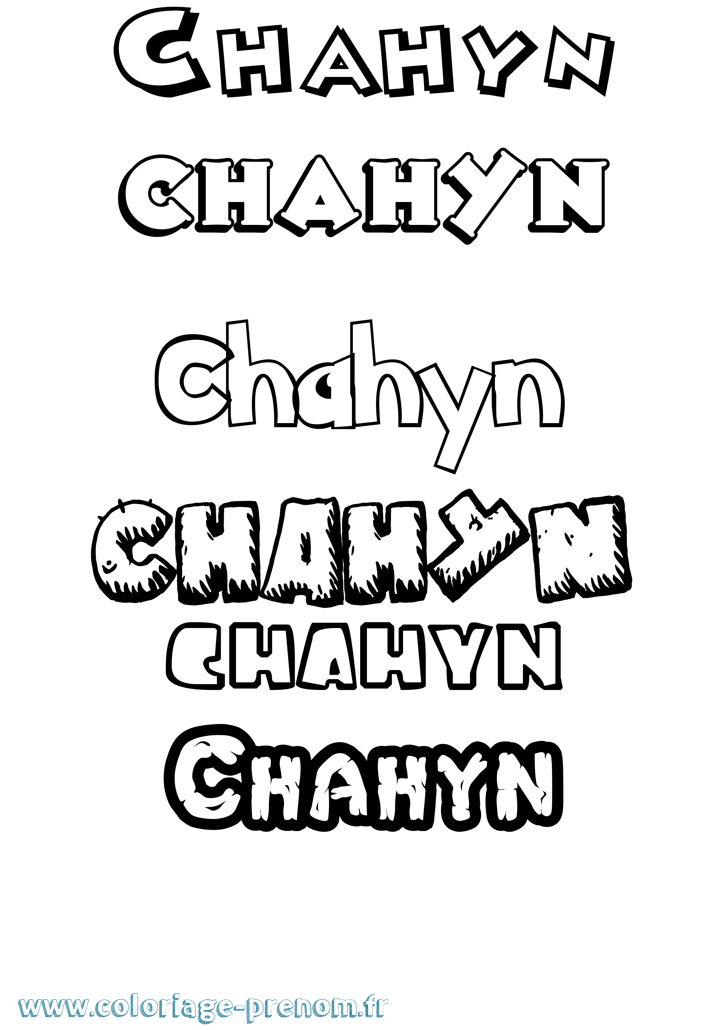 Coloriage Chahyn Dessin Animé Coloriage prénom Chahyn Dessin Animé