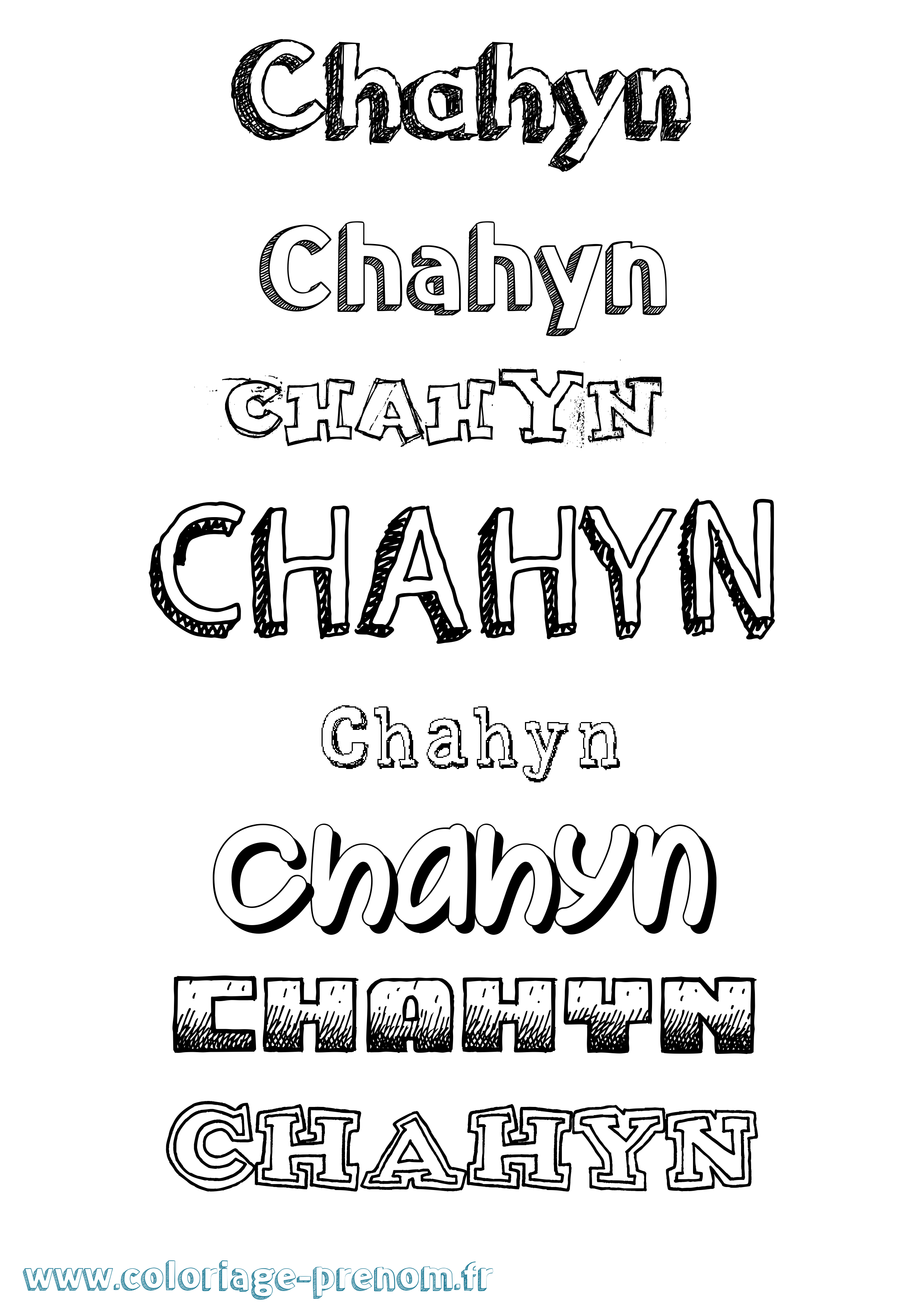 Coloriage Chahyn Dessiné Coloriage prénom Chahyn Dessiné