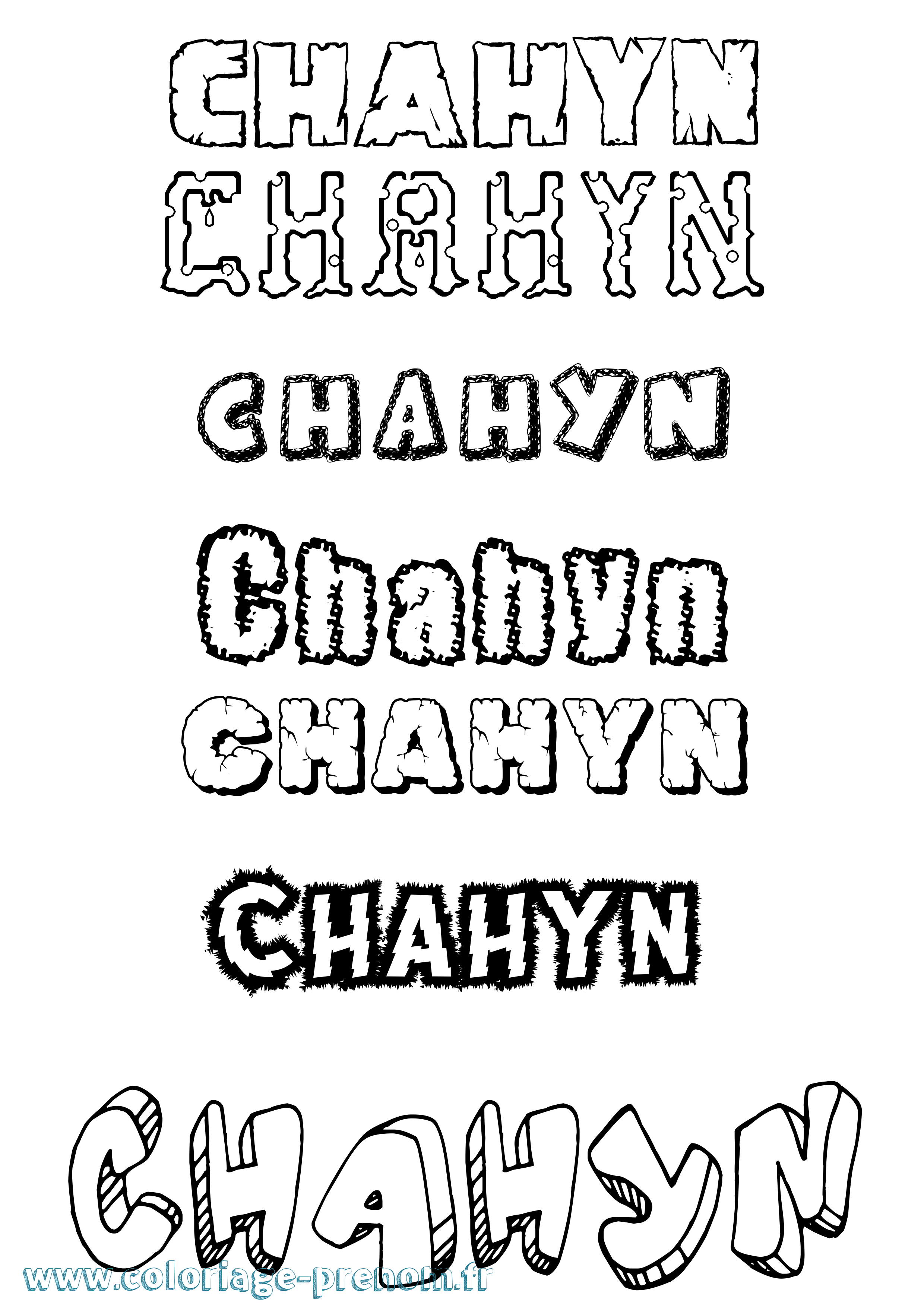 Coloriage Chahyn Destructuré Coloriage prénom Chahyn Destructuré