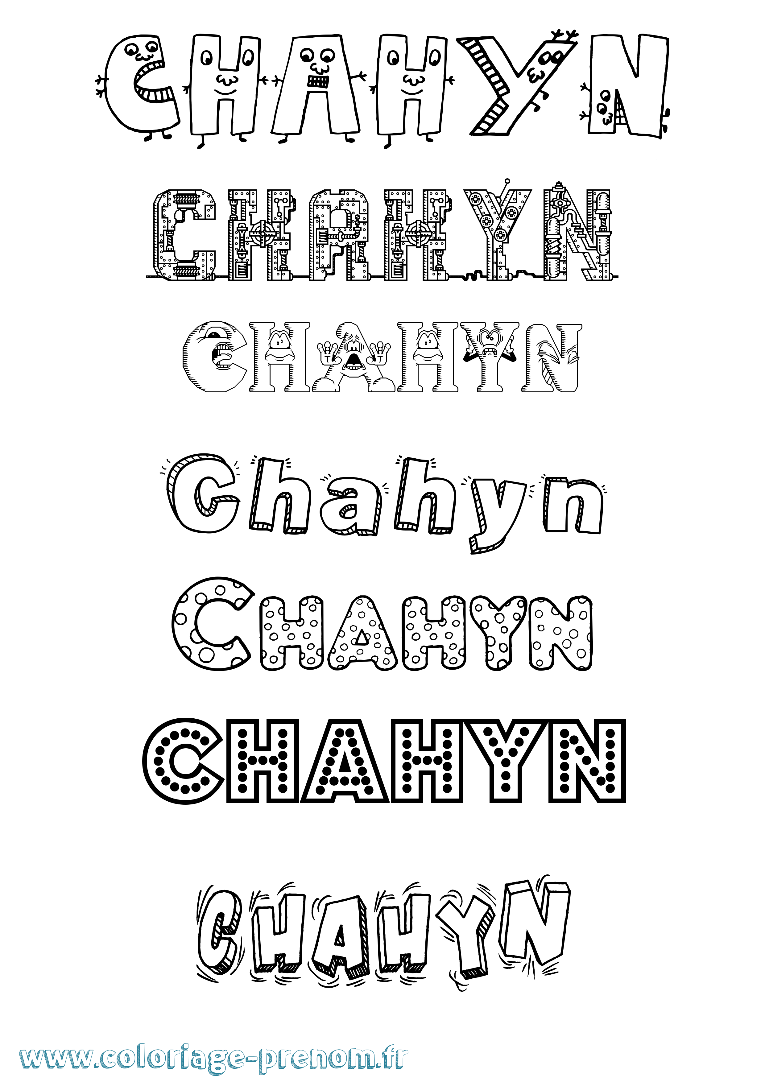 Coloriage Chahyn Fun Coloriage prénom Chahyn Fun