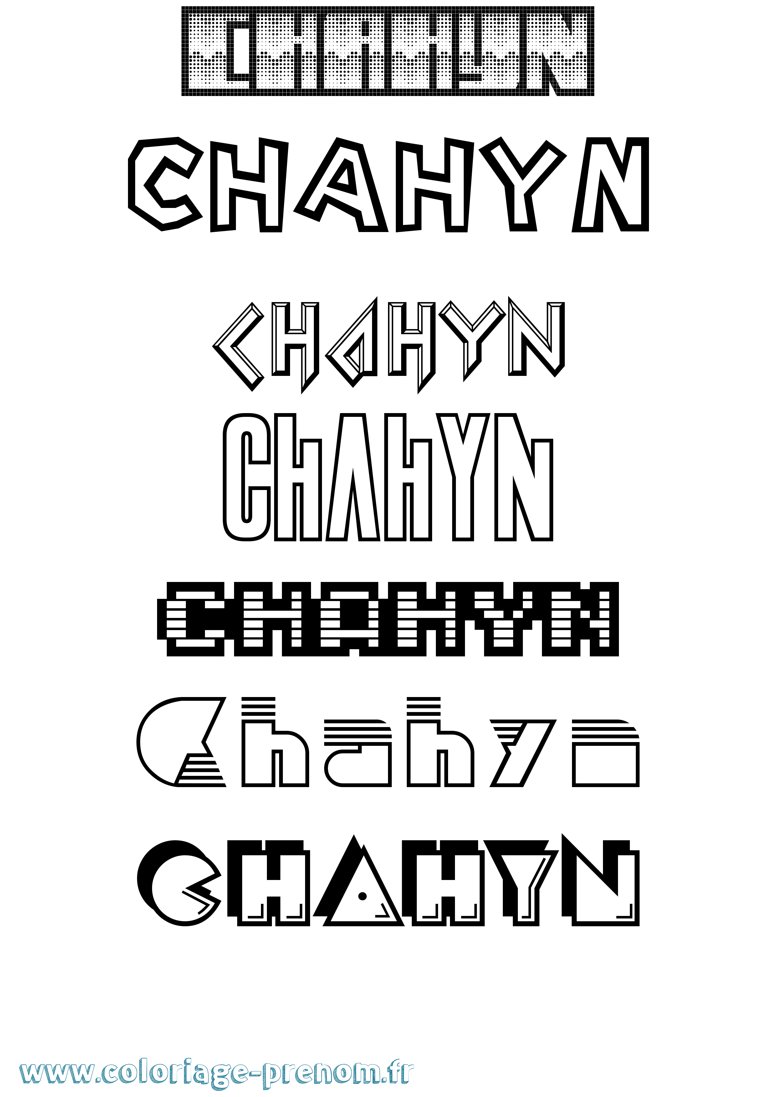 Coloriage Chahyn Jeux Vidéos Coloriage prénom Chahyn Jeux Vidéos