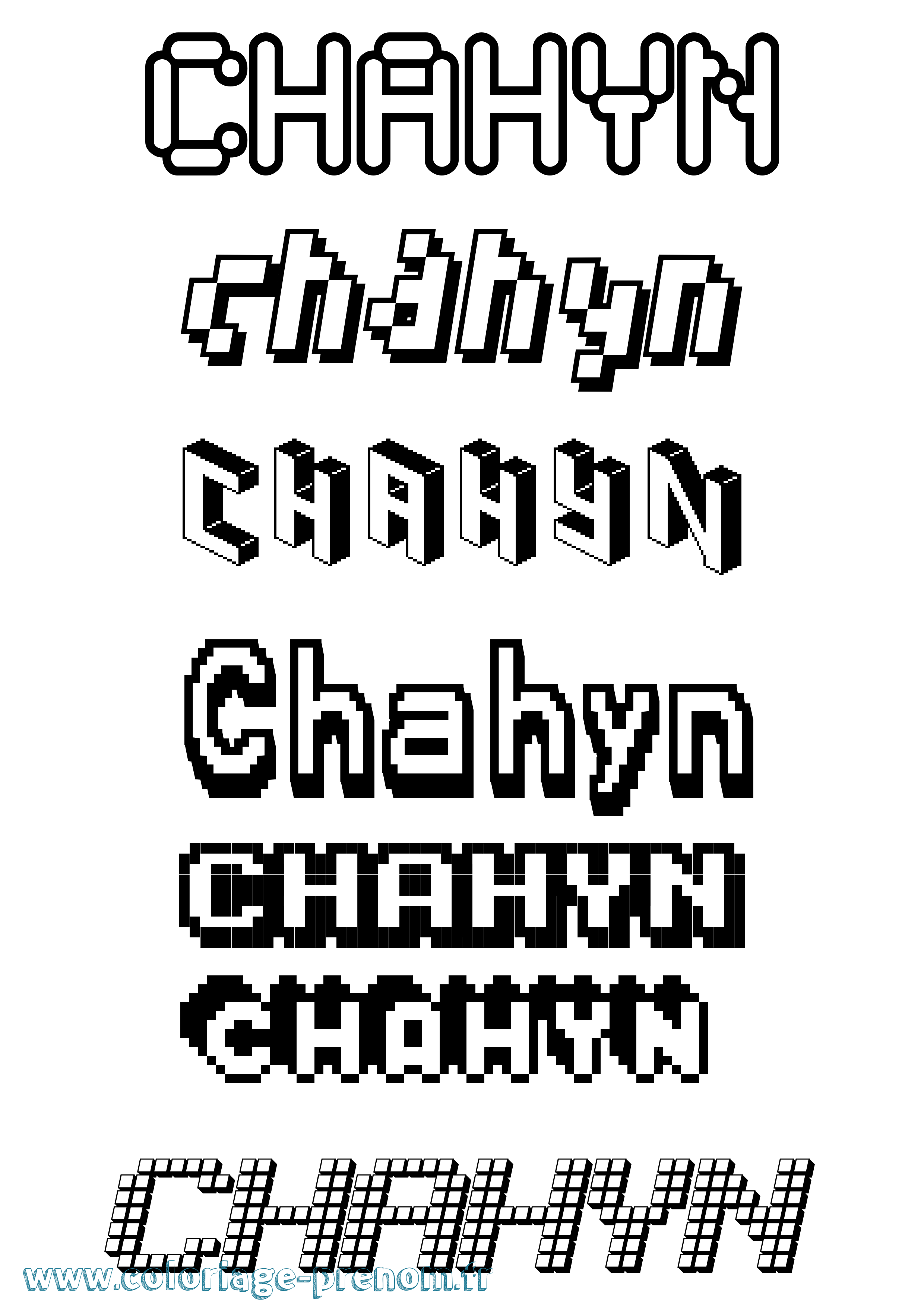Coloriage Chahyn Pixel Coloriage prénom Chahyn Pixel