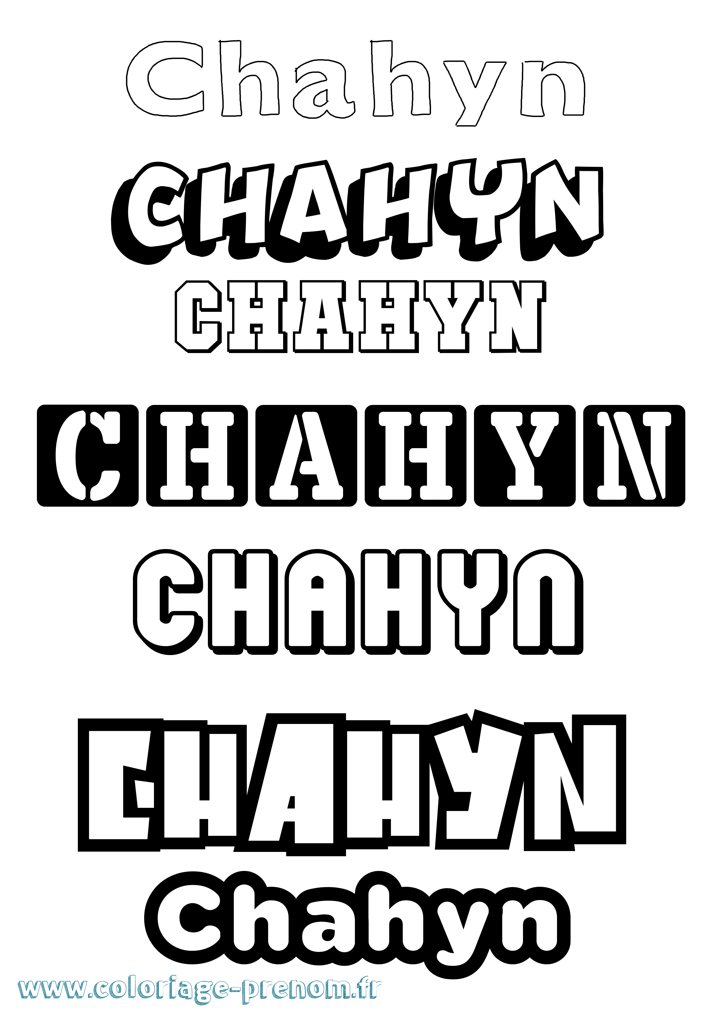 Coloriage Chahyn Simple Coloriage prénom Chahyn Simple
