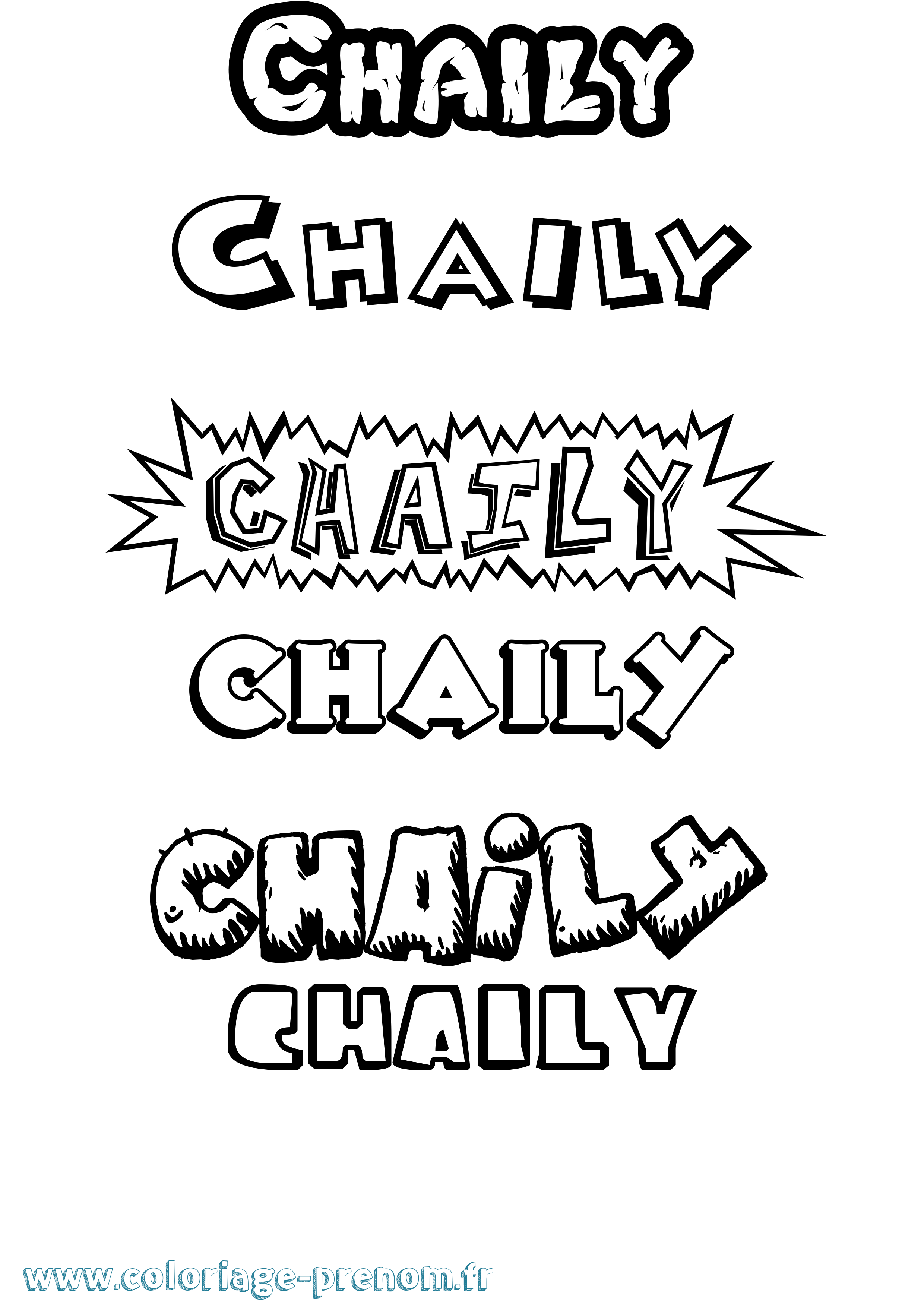 Coloriage Chaily Dessin Animé Coloriage prénom Chaily Dessin Animé