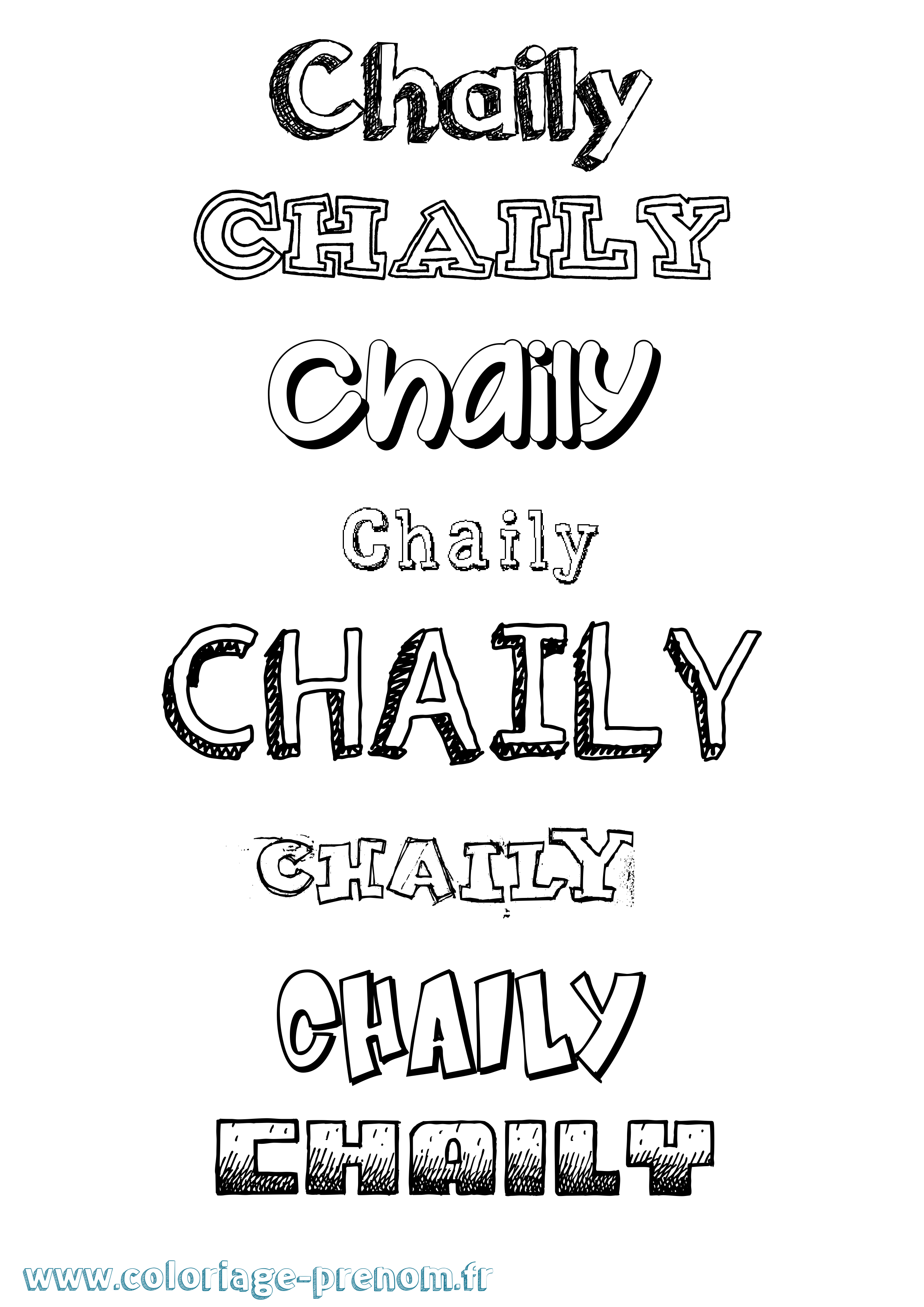 Coloriage Chaily Dessiné Coloriage prénom Chaily Dessiné