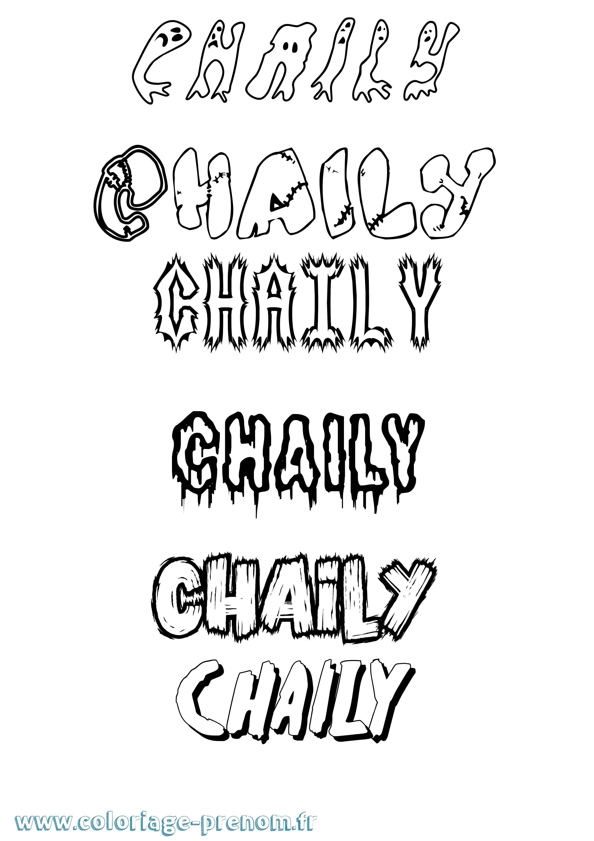 Coloriage Chaily Frisson Coloriage prénom Chaily Frisson