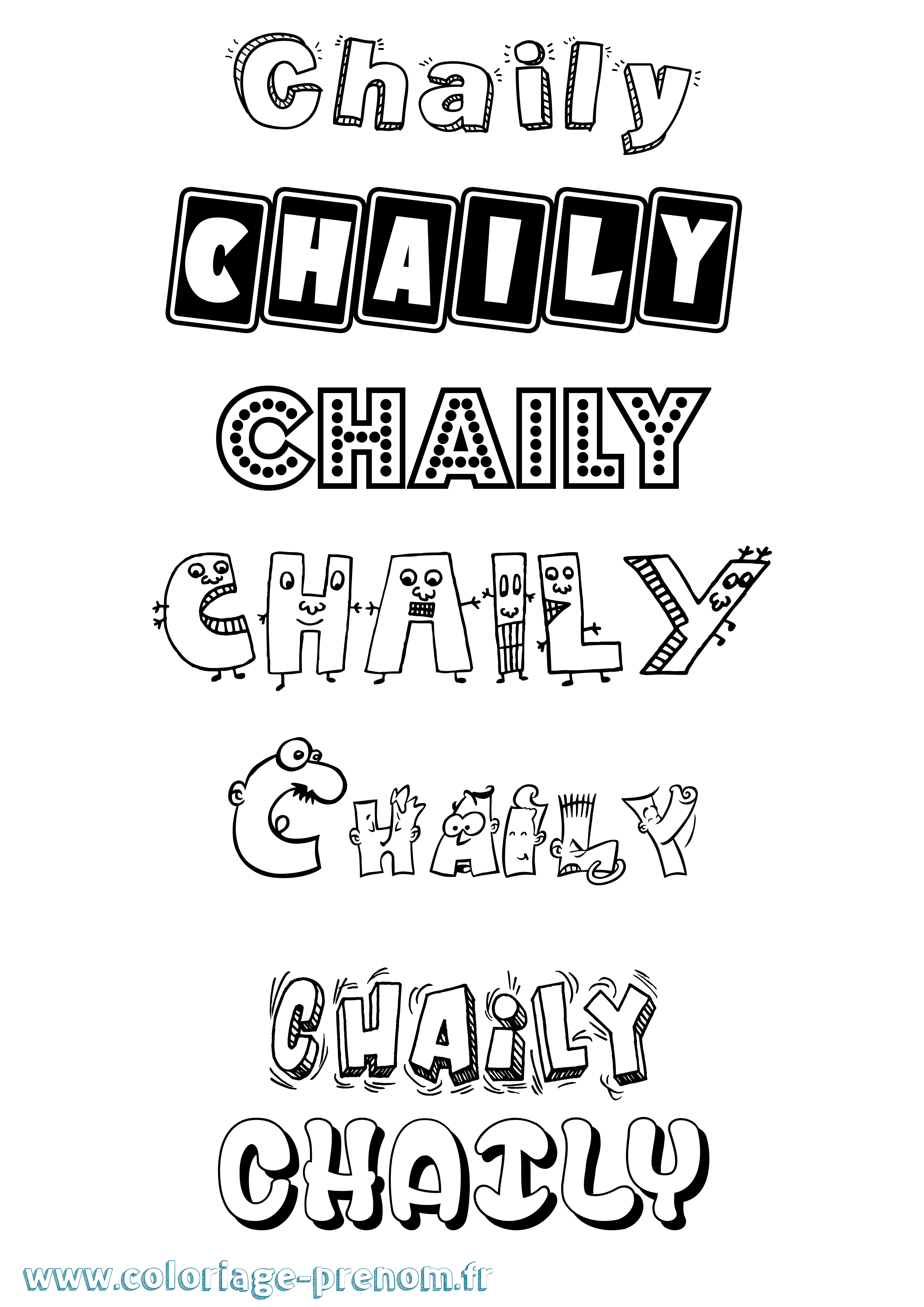 Coloriage Chaily Fun Coloriage prénom Chaily Fun
