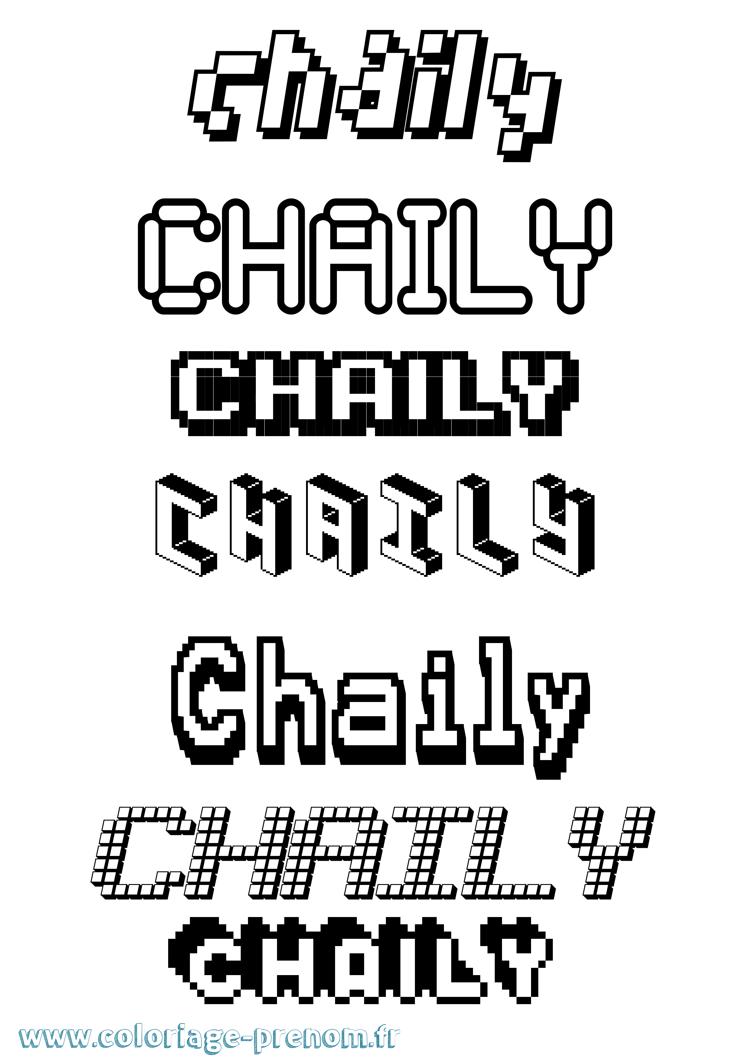 Coloriage Chaily Pixel Coloriage prénom Chaily Pixel